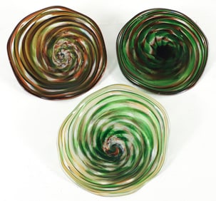 Kathleen Mulcahy Glass Wall Sculptures 3 Saucers