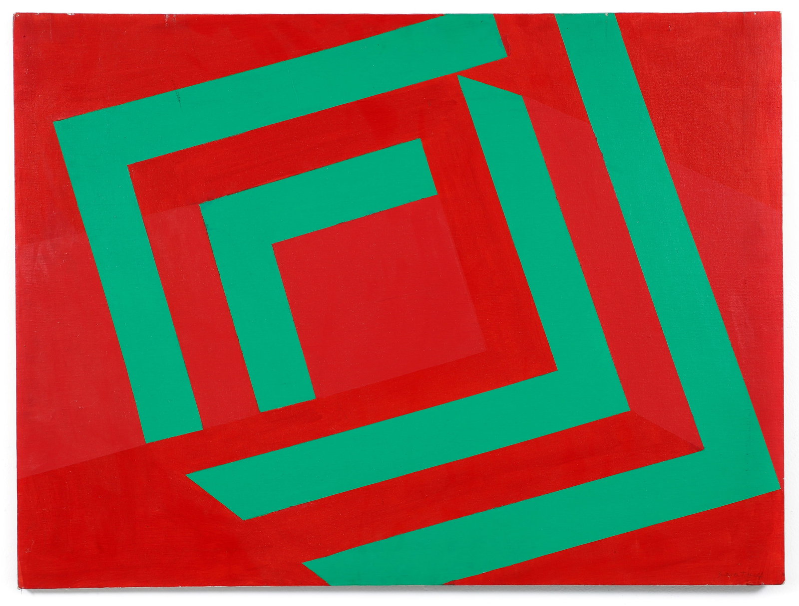 Gertude Temeles-Half Red and Green Abstraction Oil on Canvas (1 of 2)