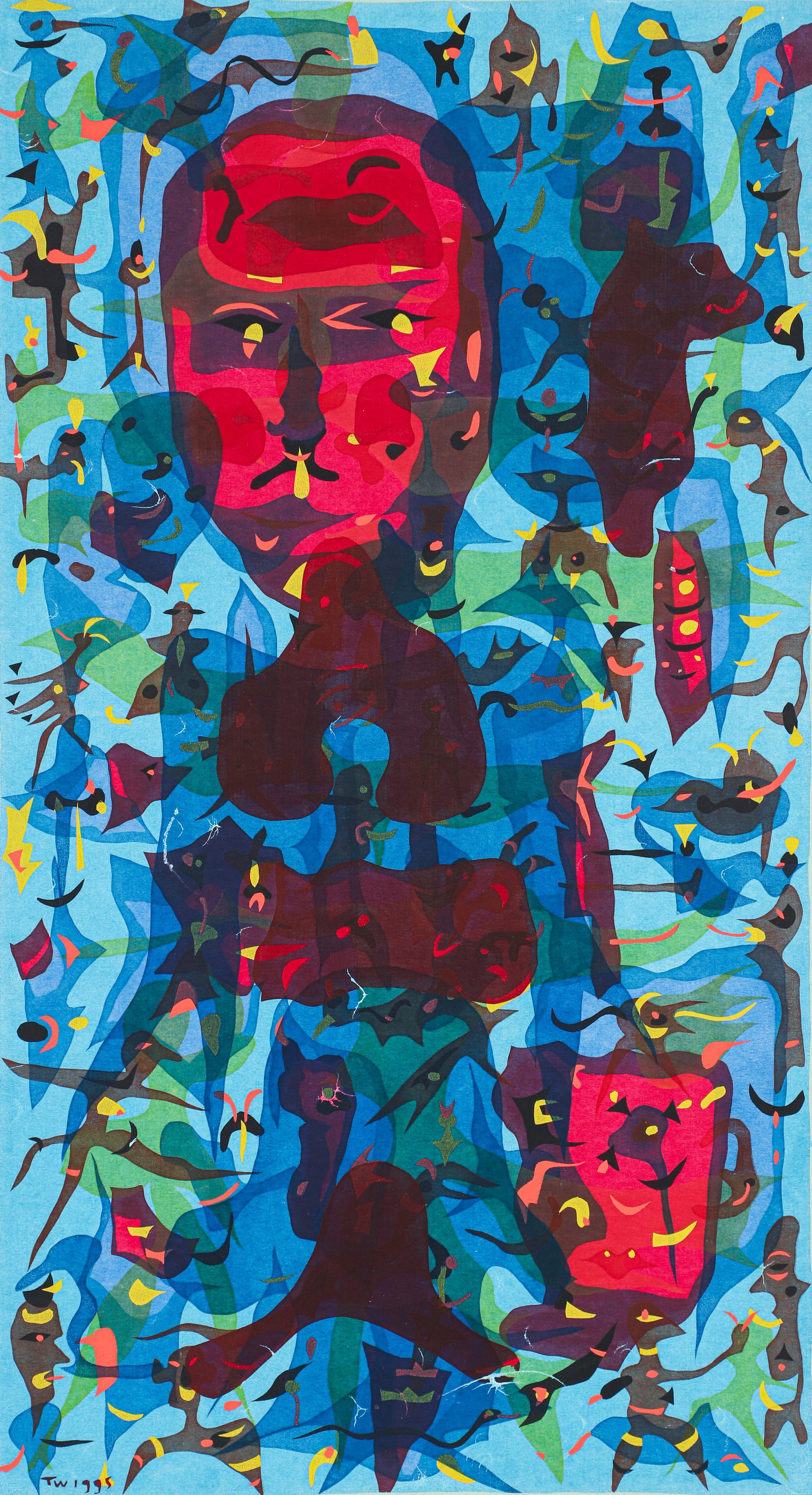 Russell Twiggs paper stencil print Man in Phantasy: Twiggs, Russell Gould (American 1898-1991), Man in Phantasy, mid 1950's , paper stencil print, 23.5 x 15.25 inches, pencil signed, numbered 11/43 from an edition of 43, and titled along the lower marg