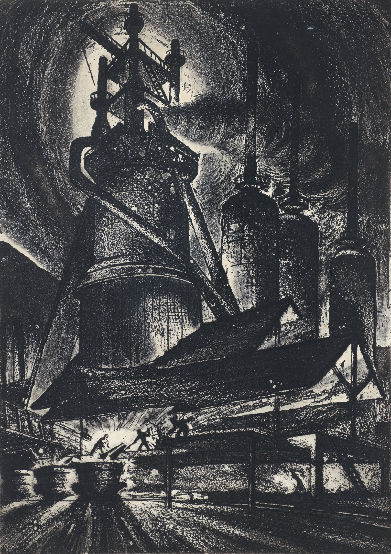 Harry Sternberg Blast Furnace 1937 Signed Etching AAA (1 of 3)