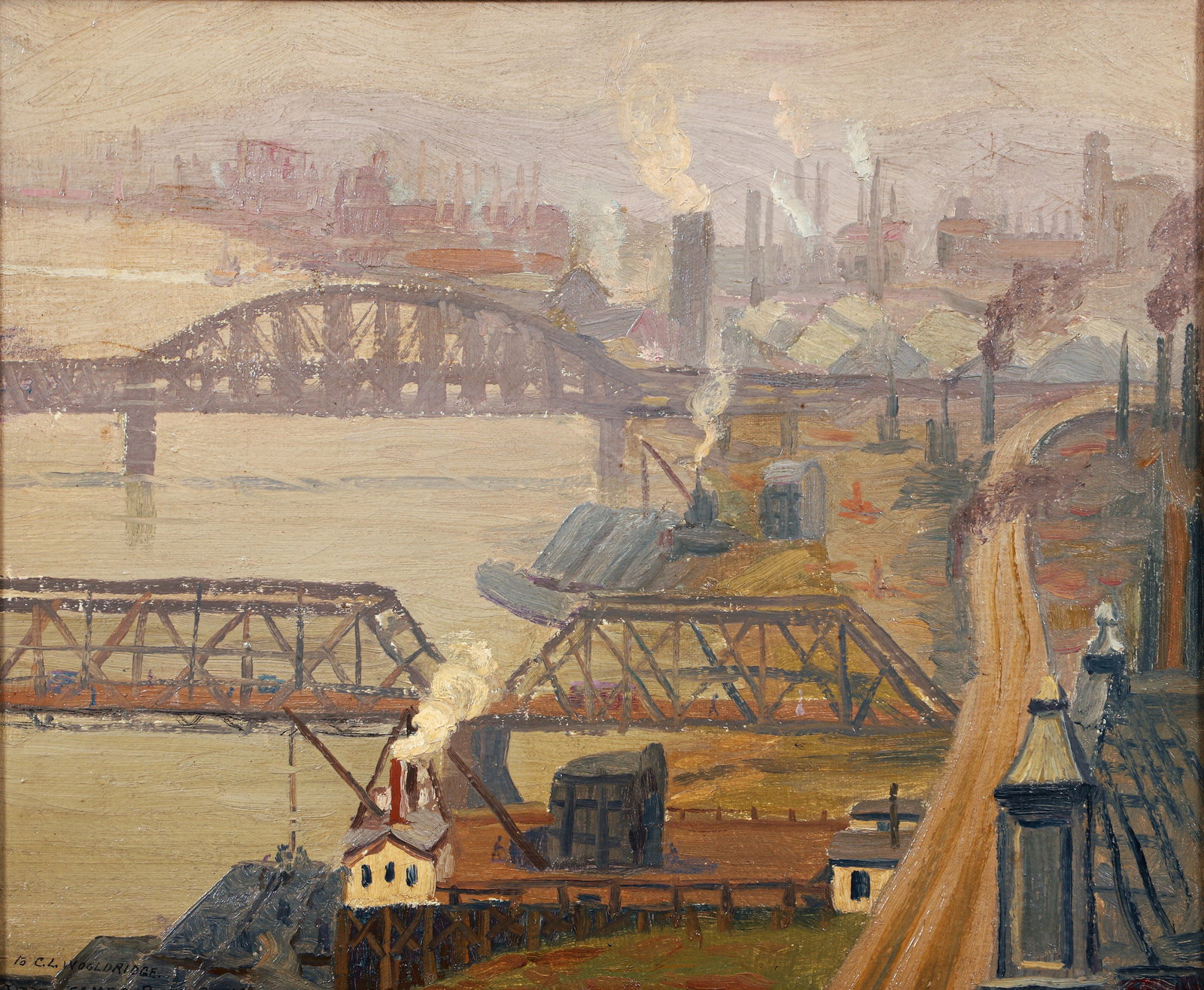 James Bonar Sketch From My Window 1920 Pittsburgh Scene (1 of 6)