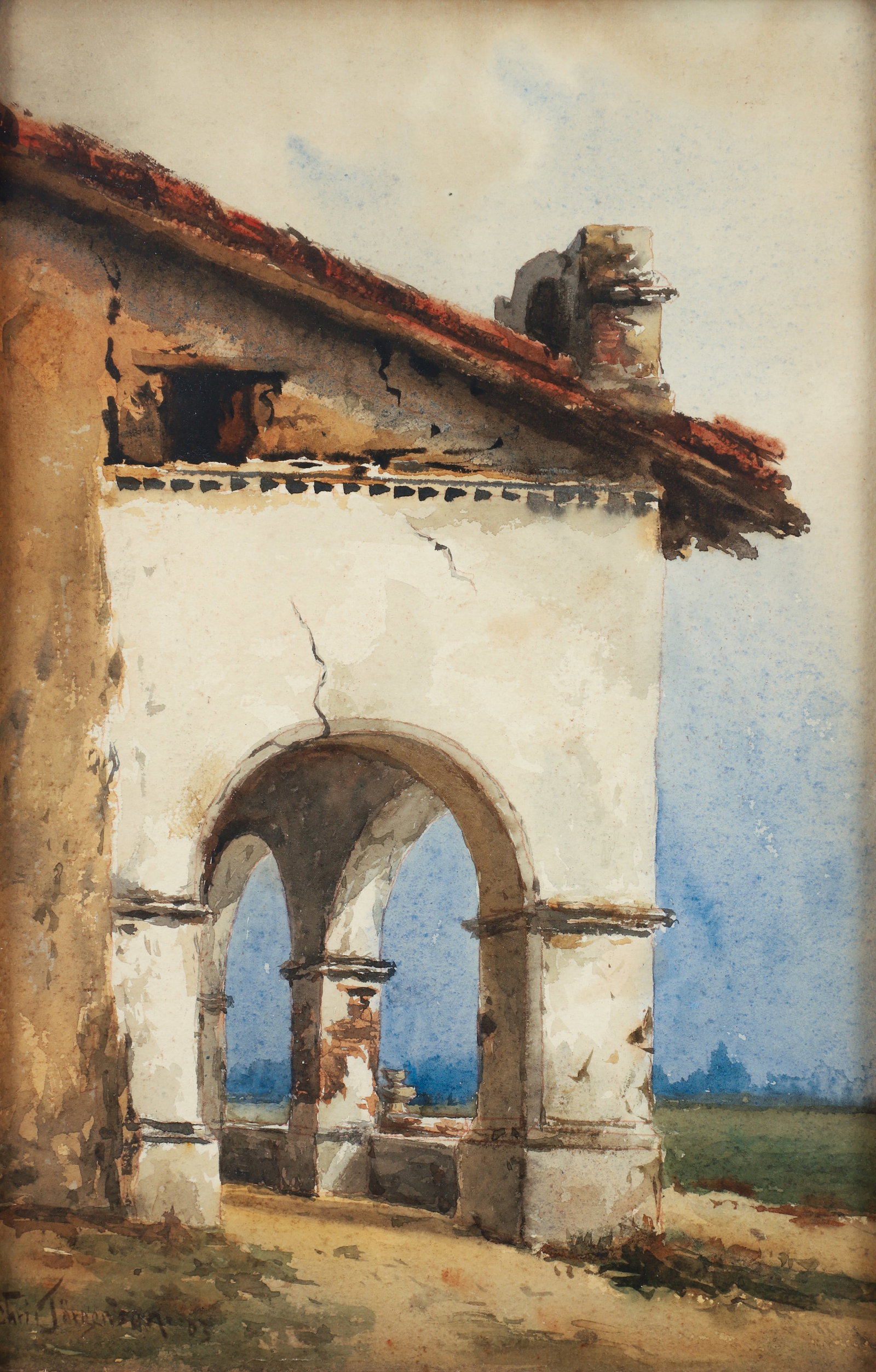 Christian Jorgensen California Adobe Archway Watercolor (1 of 3)