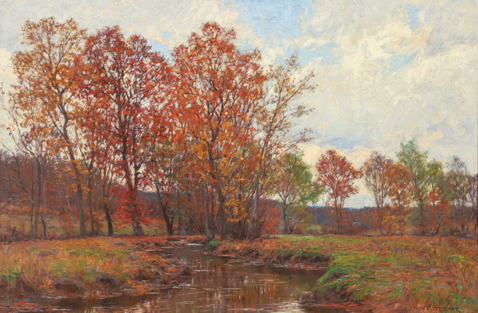 William Merritt Post Autumnal Landscape Oil on Canvas (1 of 3)