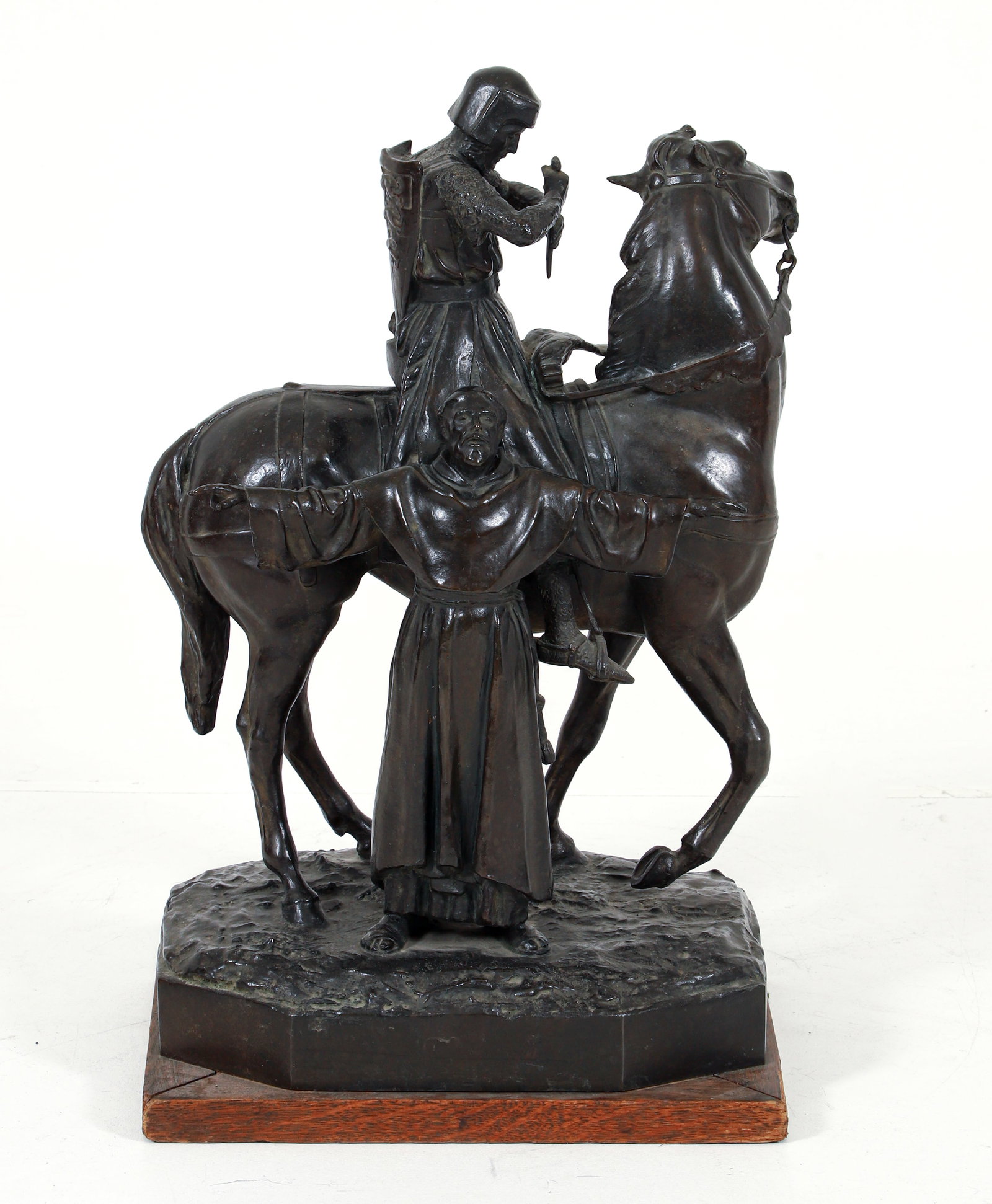 S.W. Ward Willis Patinated Bronze Sculpture Crusader (1 of 5)