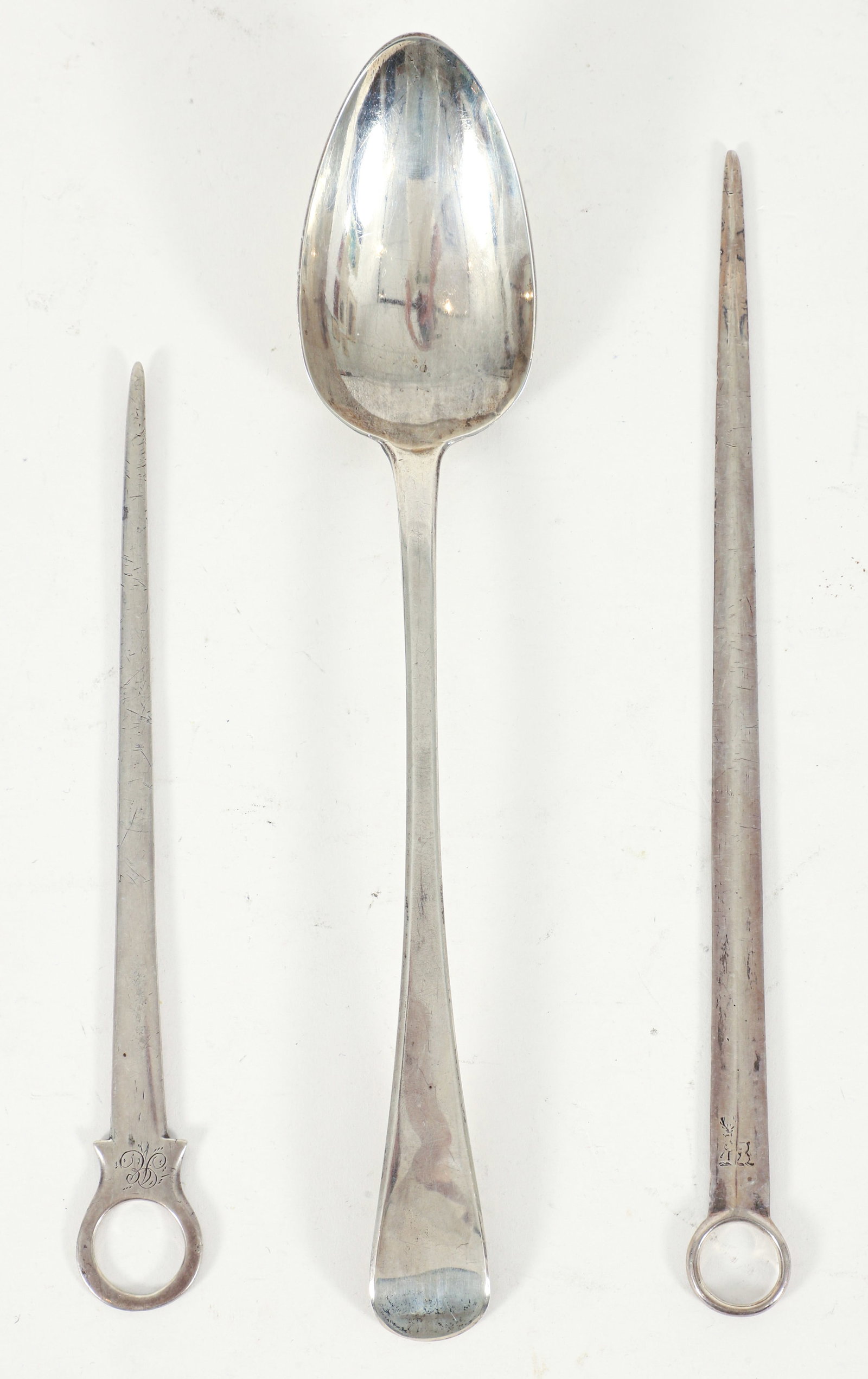 2 Sterling Silver English and Irish Skewers, 1 Stuffing Spoon (1 of 3)