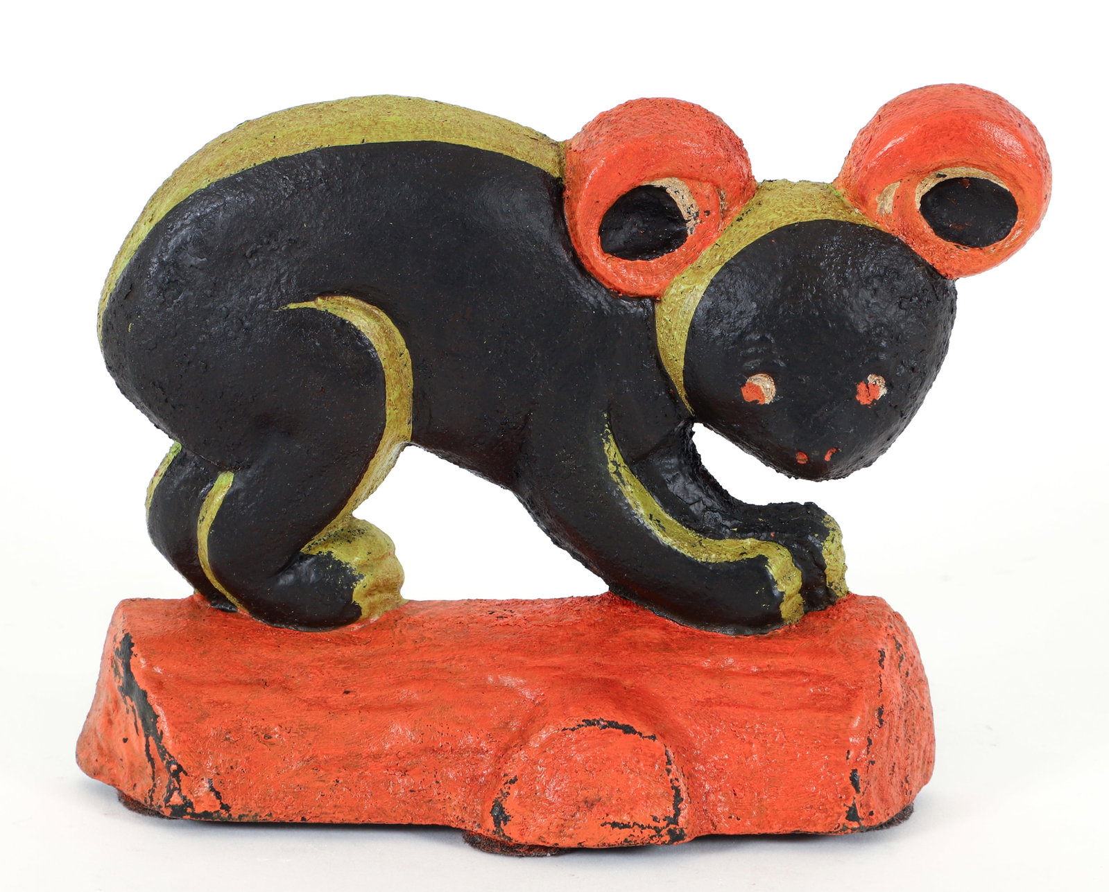 Taylor Cook Painted Cast Iron Koala Bear Doorstop: Taylor Cook, Koala Bear Doorstop, 1930, painted cast iron, stamped on the back, 6 x 8 x 2 inches.