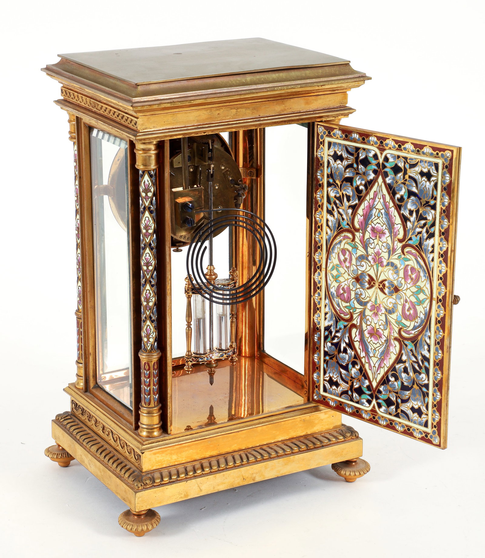 Champleve Portico Clock Japy Freres - 3