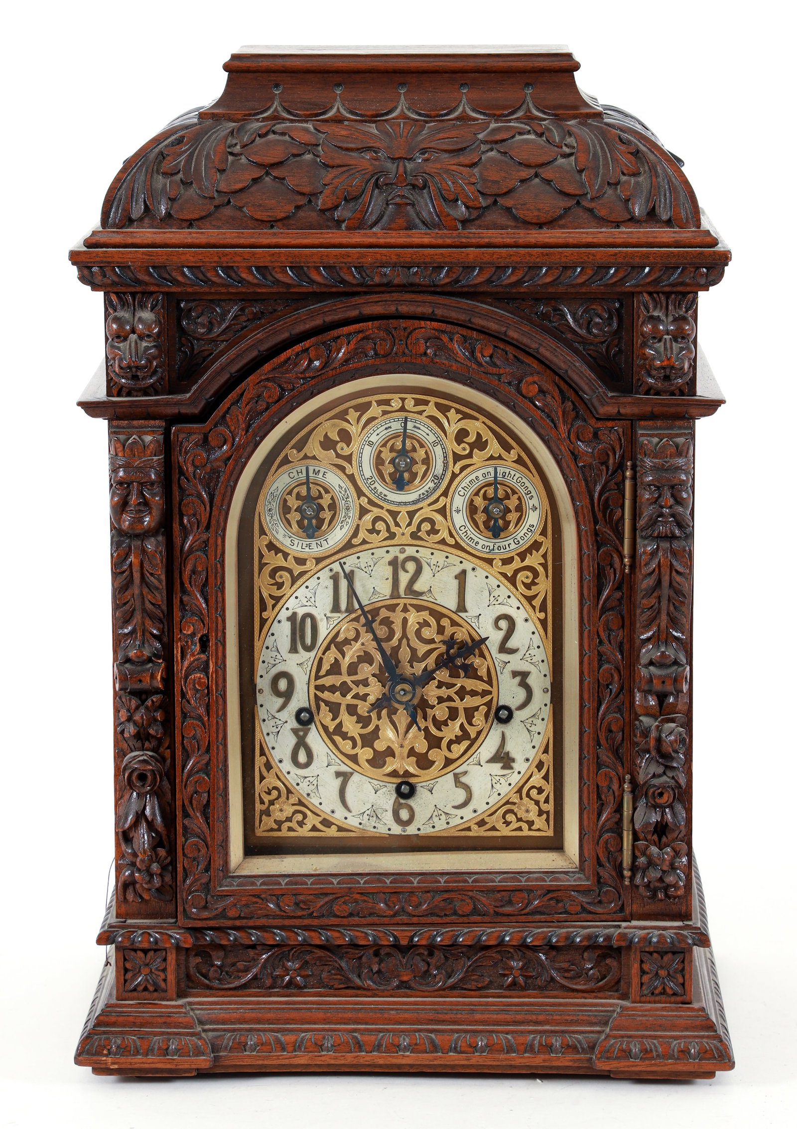 Highly Carved German Victorian Bracket Clock (1 of 5)
