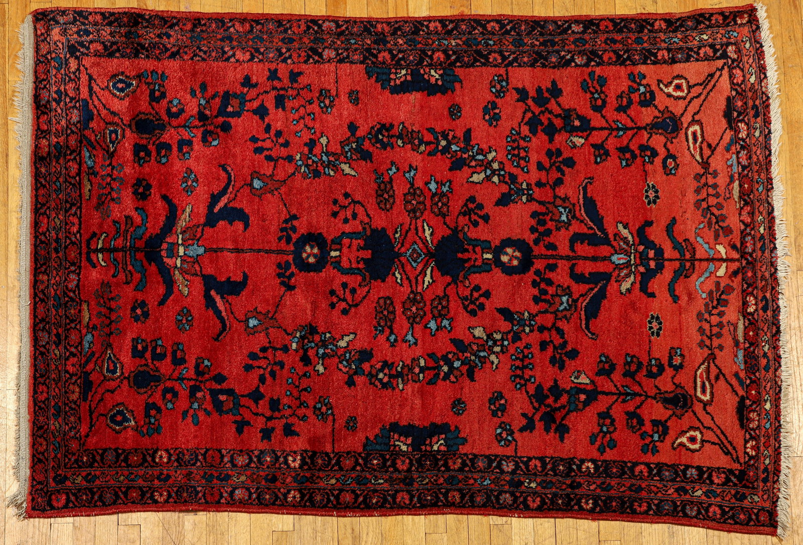 Semi Antique Lilihan Persian Carpet: Semi Antique Lilihan Persian Carpet, wool, 54 x 81 inches.