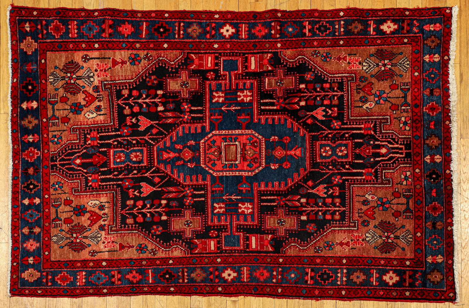 Semi Antique Nahavand Lori Persian Carpet: Semi Antique Nahavand Lori Persian Carpet, wool, 82 x 52 inches.