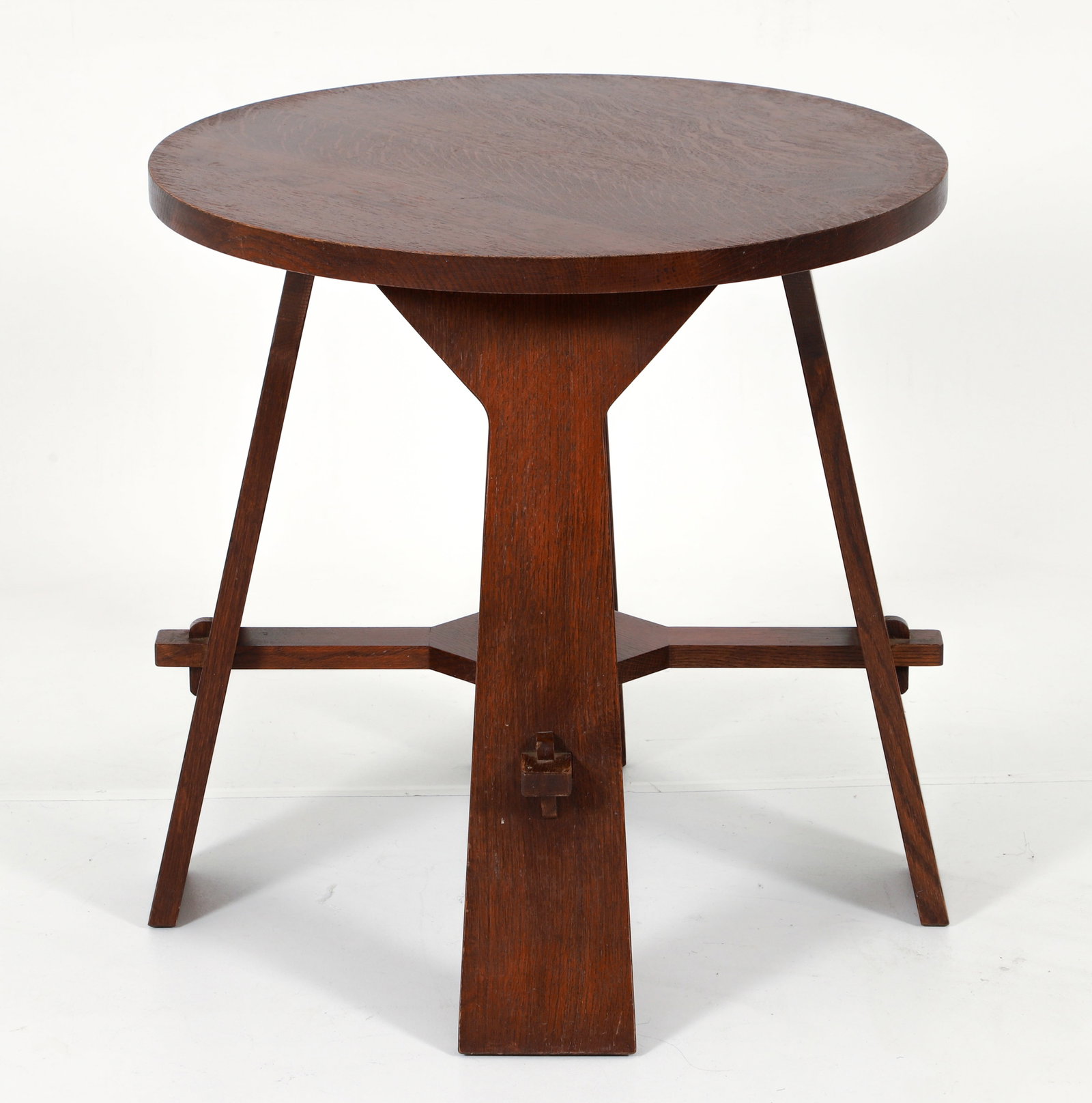 Contemporary Stickley Oak Gus Tea Table (1 of 4)