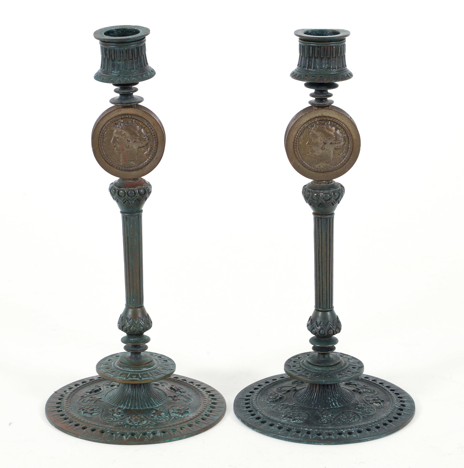 Pair of Medallion Candlesticks After Antoine-Louis Barye (1 of 5)