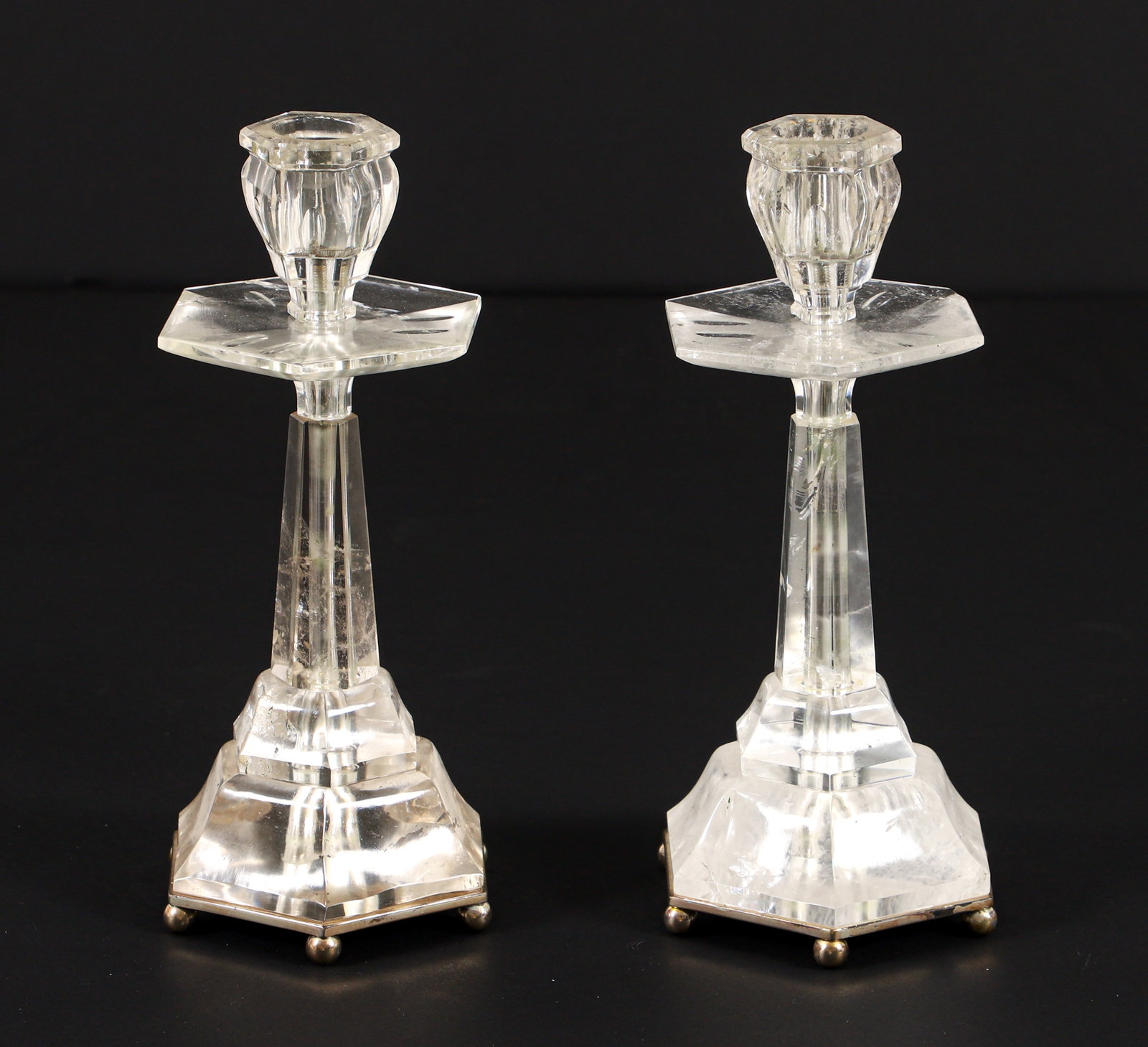 Pair of Rock Crystal Candlesticks (1 of 2)