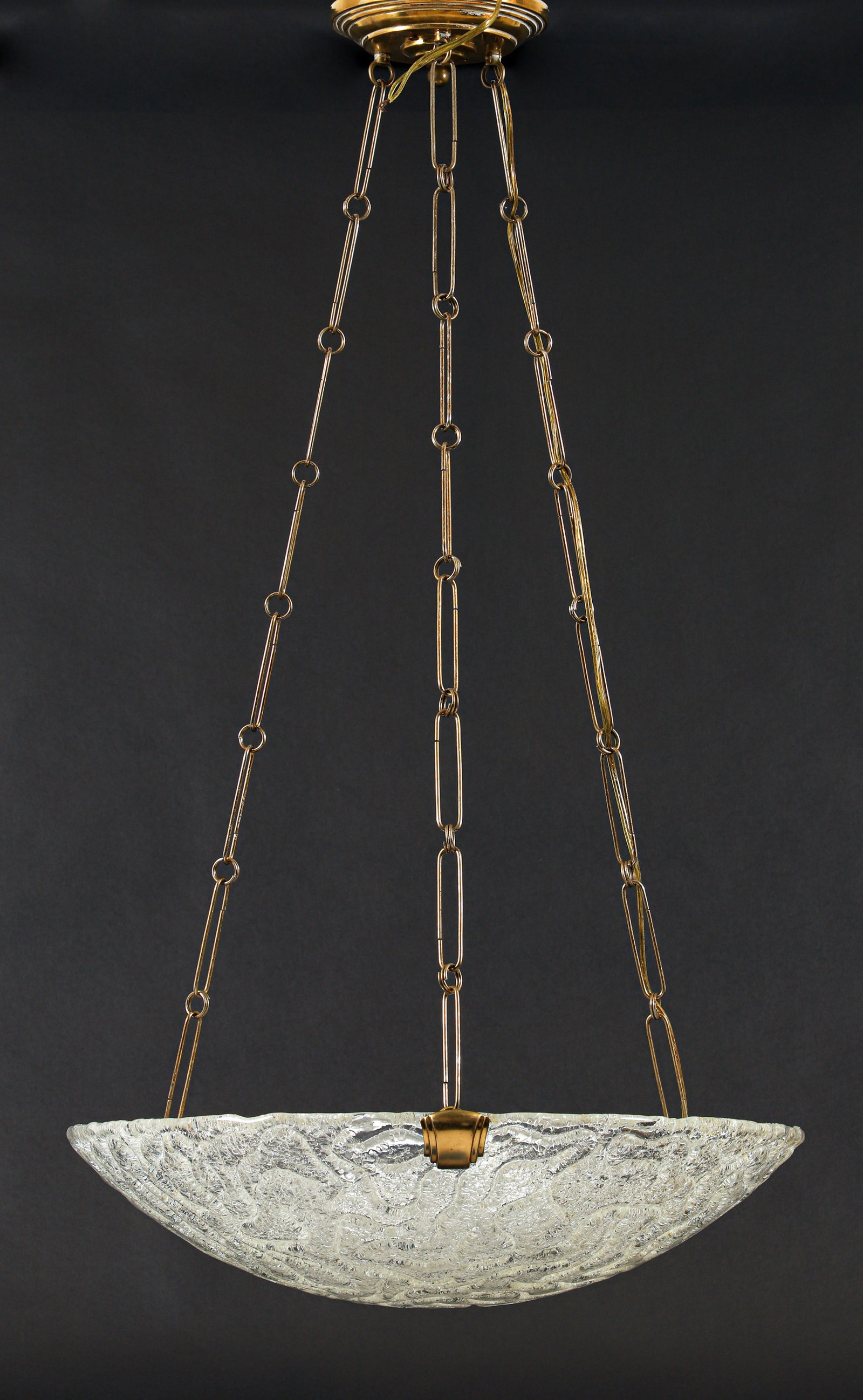 Modern Glass and Brass Ceiling Light (1 of 4)