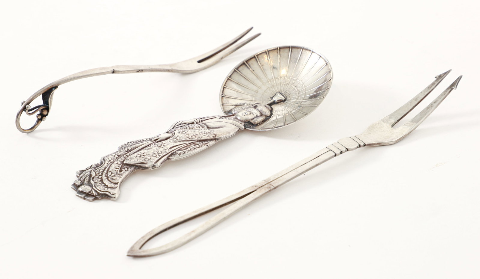 Georg Jensen Olive Forks and Japanese Tea Caddy Spoon (1 of 4)