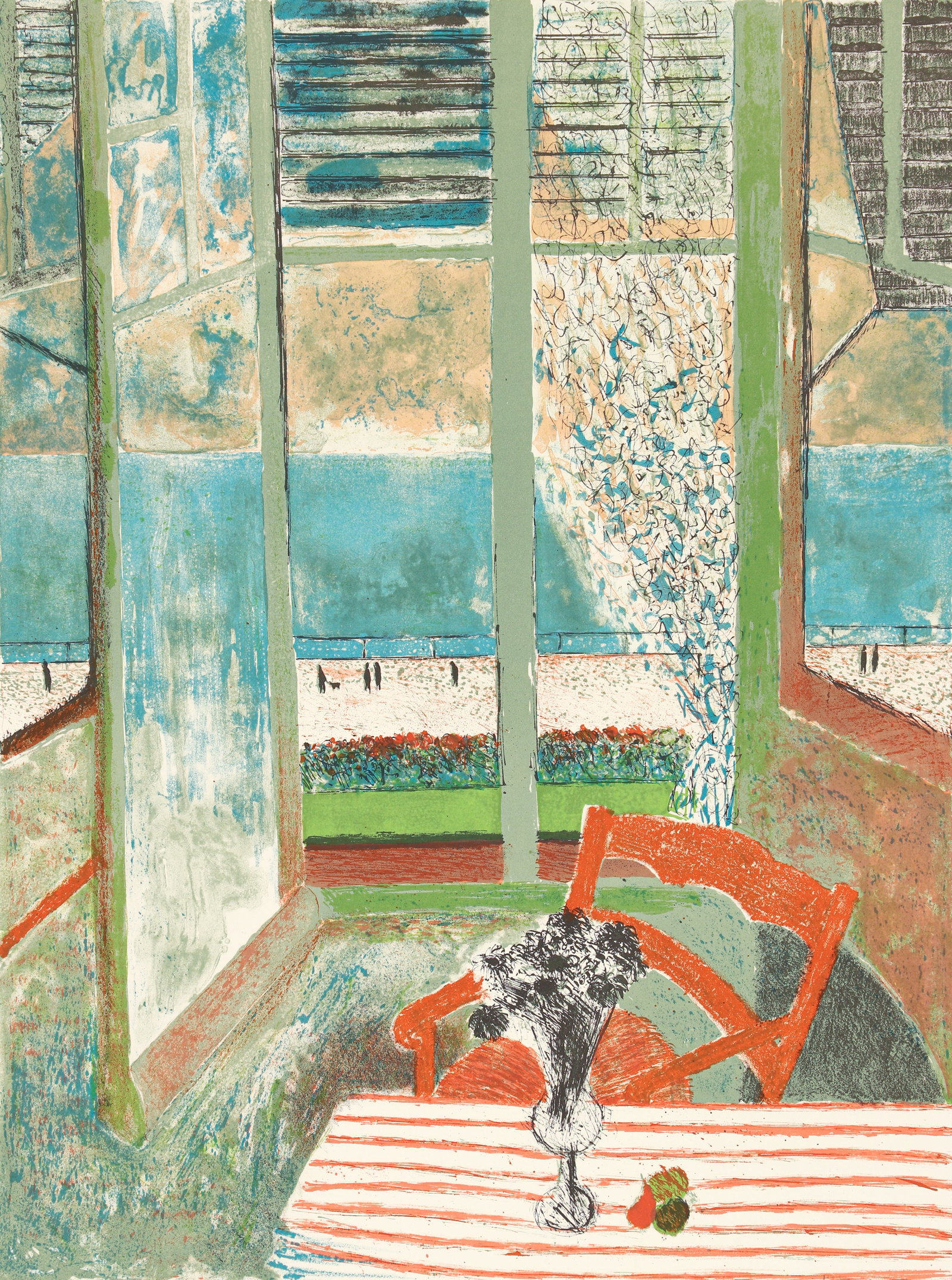 Guy Bardone orig lithograph Fenetre A La Baule (1 of 3)