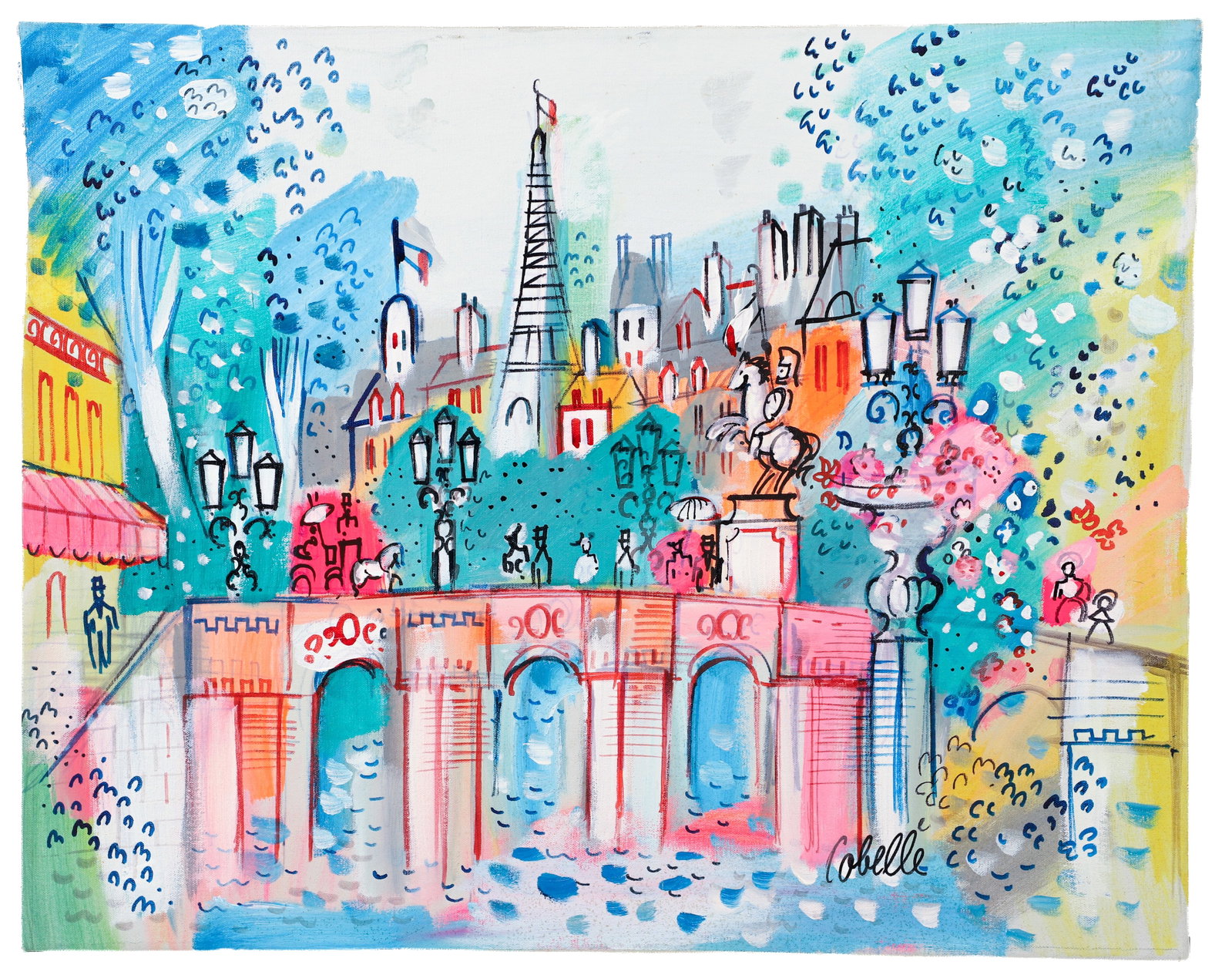 Charles Cobelle Acrylic on Canvas View From the Bridge (1 of 3)
