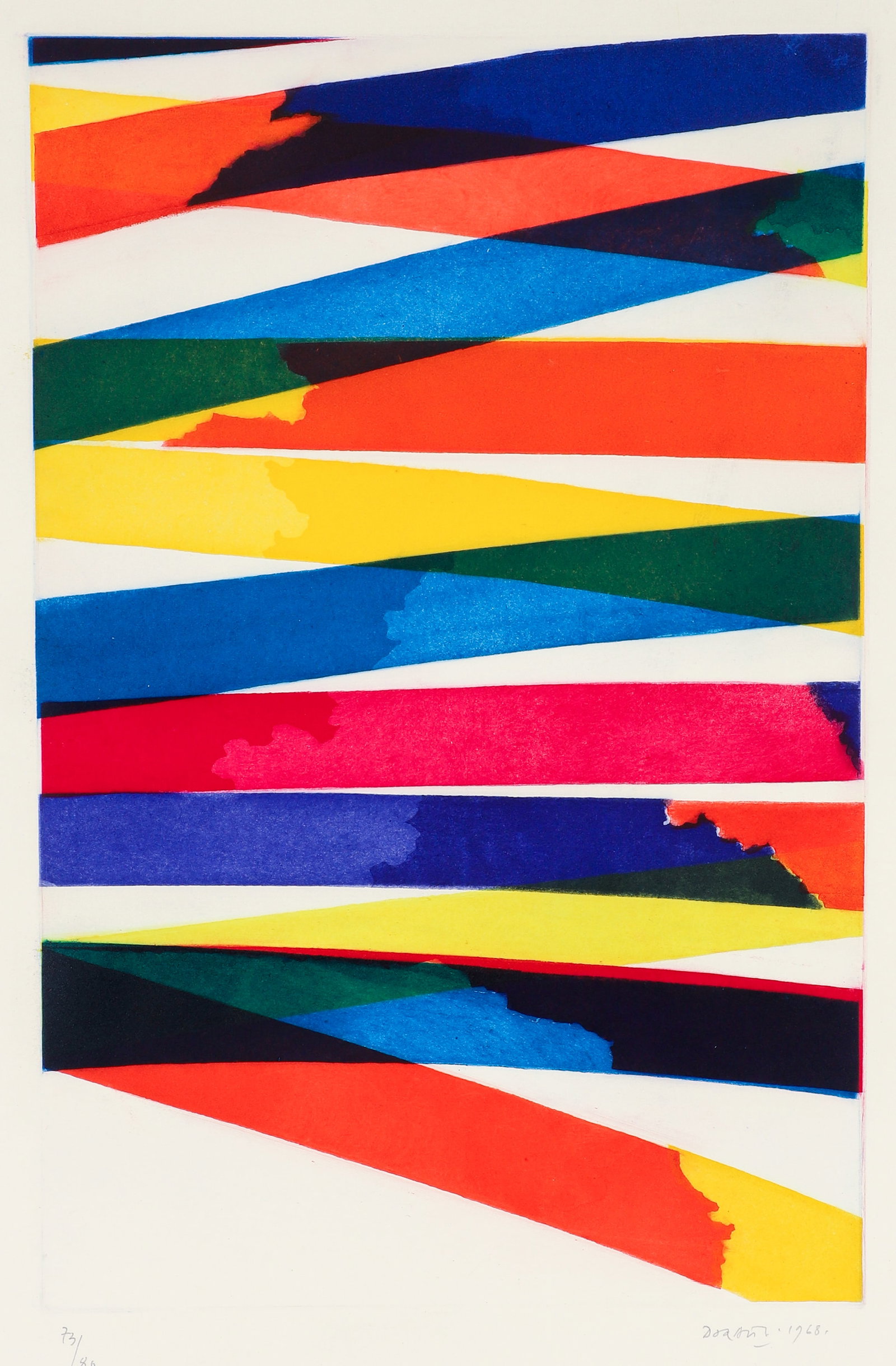 Piero Dorazio 1968 color aquatint Avion (1 of 3)