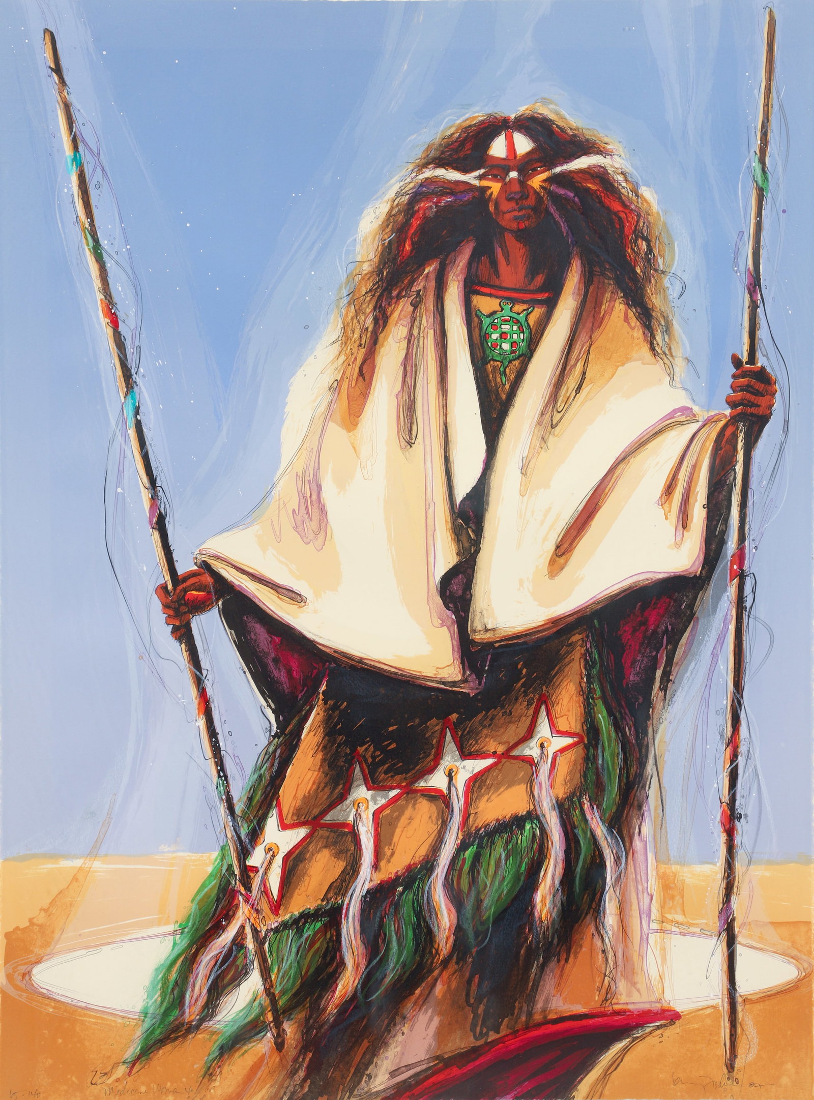 Larry Fodor Medicine Woman 4 Signed Lithograph 1987 (1 of 4)
