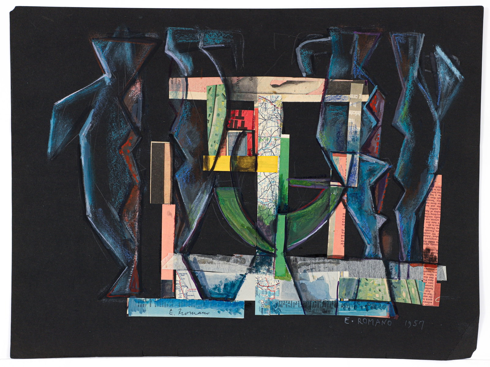 Emanuel Romano Mixed Media Collage 1957 (1 of 2)