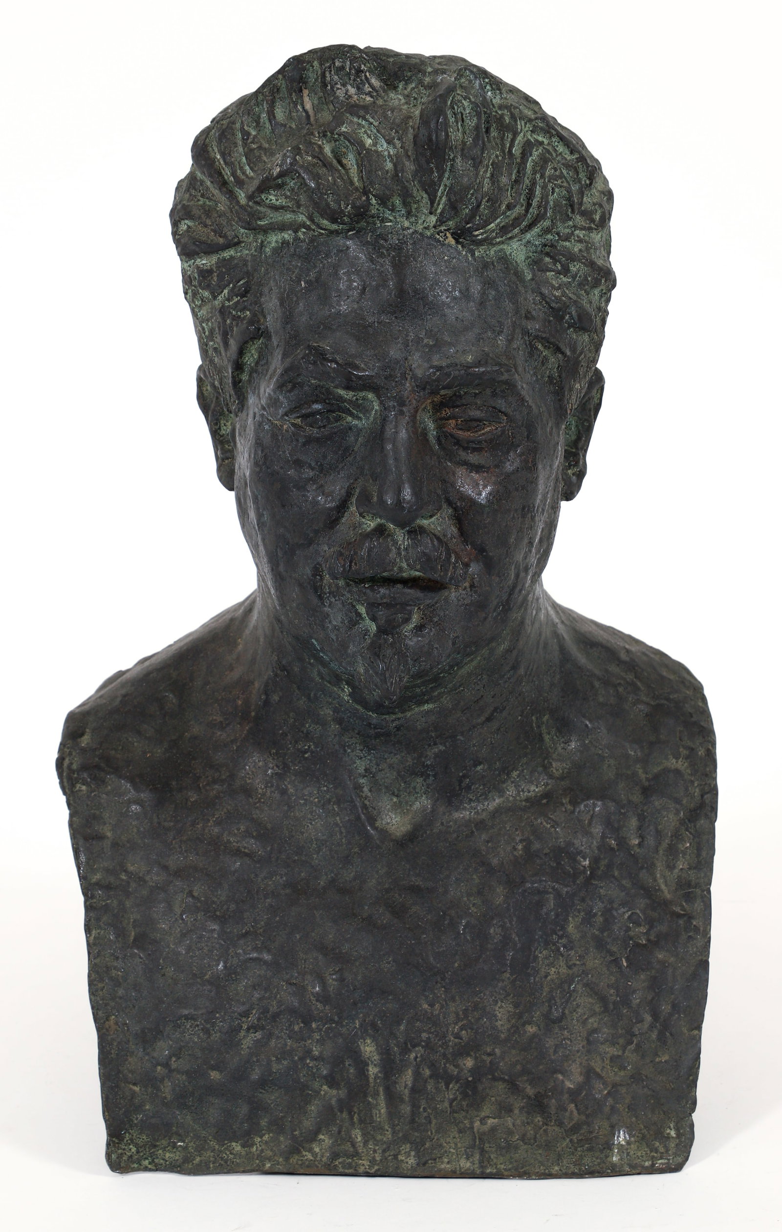 Enrico Glicenstein Bronze Bust of Francesco Orestano: Glicenstein, Enrico (Henryk) (Polish/Jewish/American, 1870-1942), Francesco Orestano, 1925-1926, bronze bust sculpture, signed at reverse, 21.5 x 12 x 9 inches. Catalogue Raisonne number 104. Exhibite