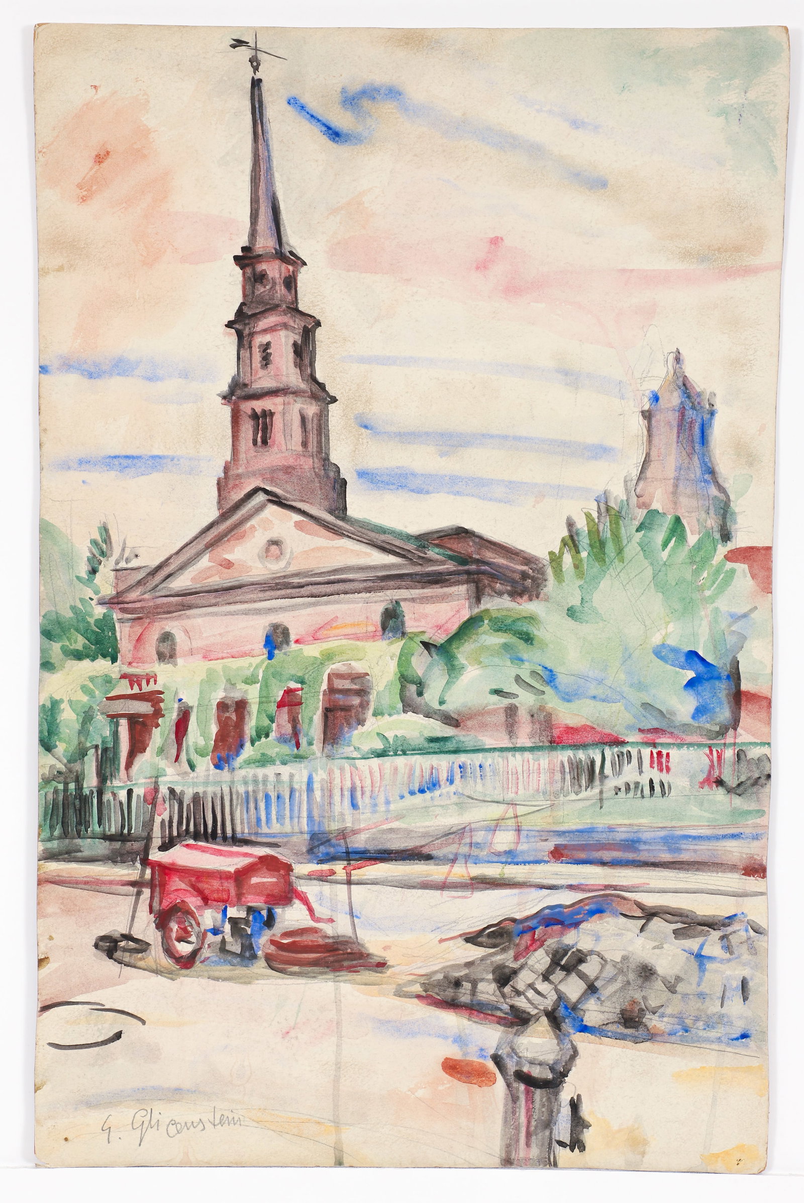 Enrico Glicenstein St Marks on the Bowery Watercolor (1 of 3)