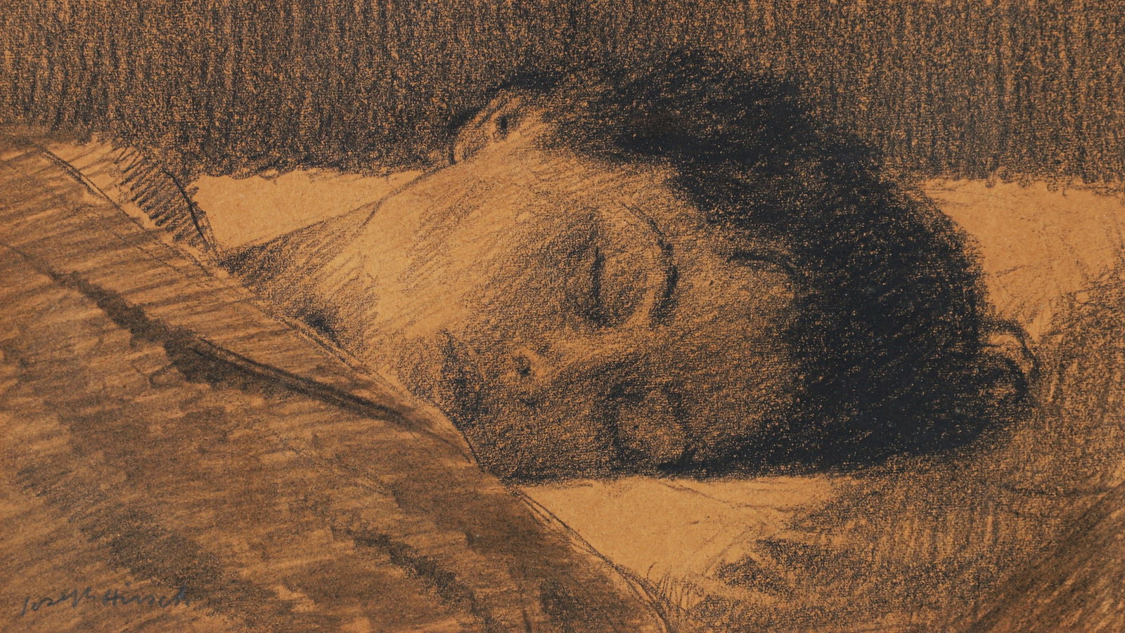Joseph Hirsch Drawing of a Girl 1958: Hirsch, Joseph (American, New York, 1910-1981) Portrait of a Girl, 1958, pencil on paper, signed at lower left, signed again and dated along lower edge of the mat, along with a personalized message, '