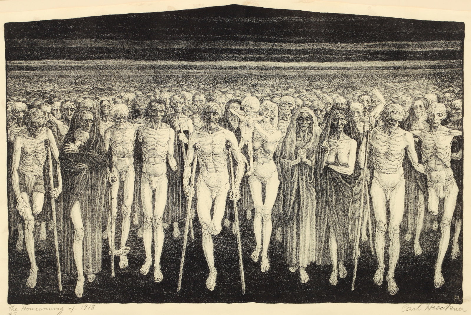 Carl Hoeckner Homecoming of 1918 Signed Lithograph 1935 (1 of 4)