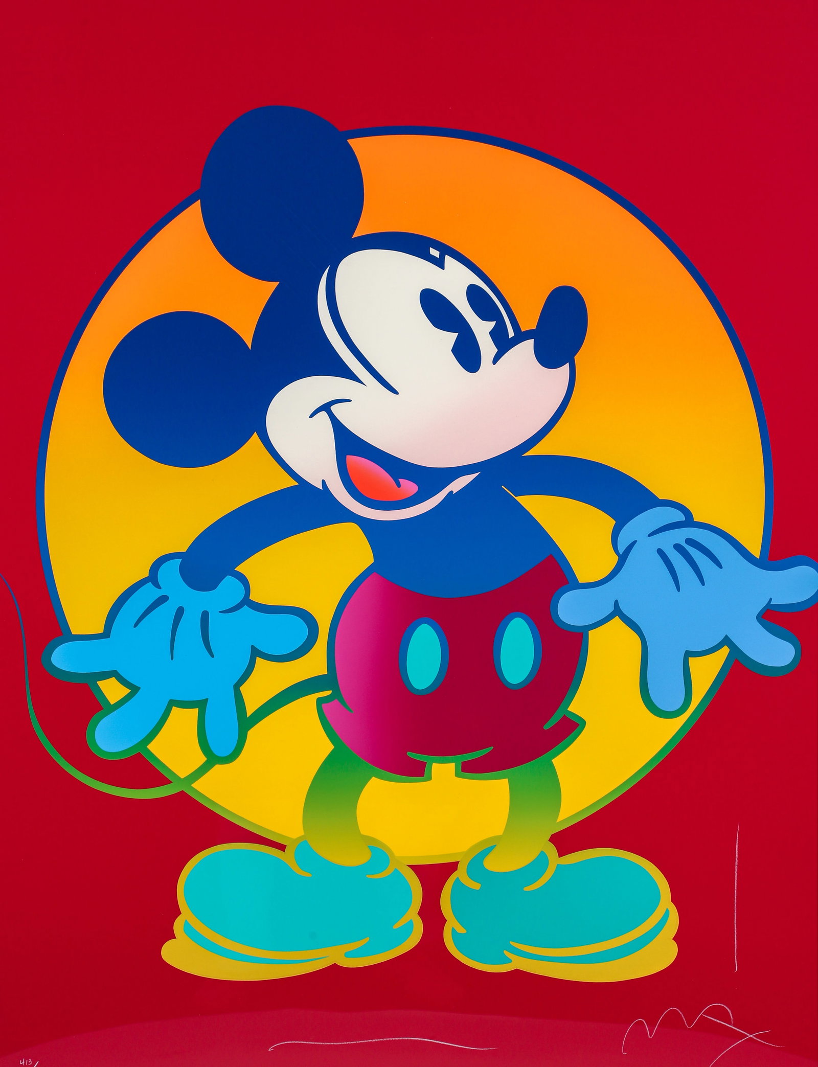Peter Max Serigraph on Paper Mickey Mouse (1 of 4)