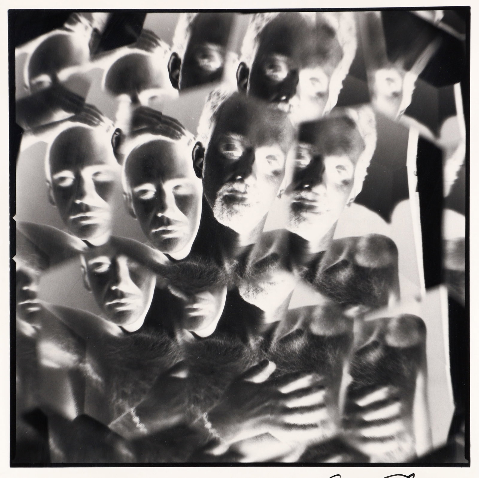 Arthur Tress Crystal Ball Photograph East Village NYC c.1995: Tress, Arthur (American, born 1940), Crystal Ball Portrait Photograph, circa 1995, gelatin silver print, 7 x 7 inches, signed in ink lower right margin. Provenance: acquired from the artist. Framed me
