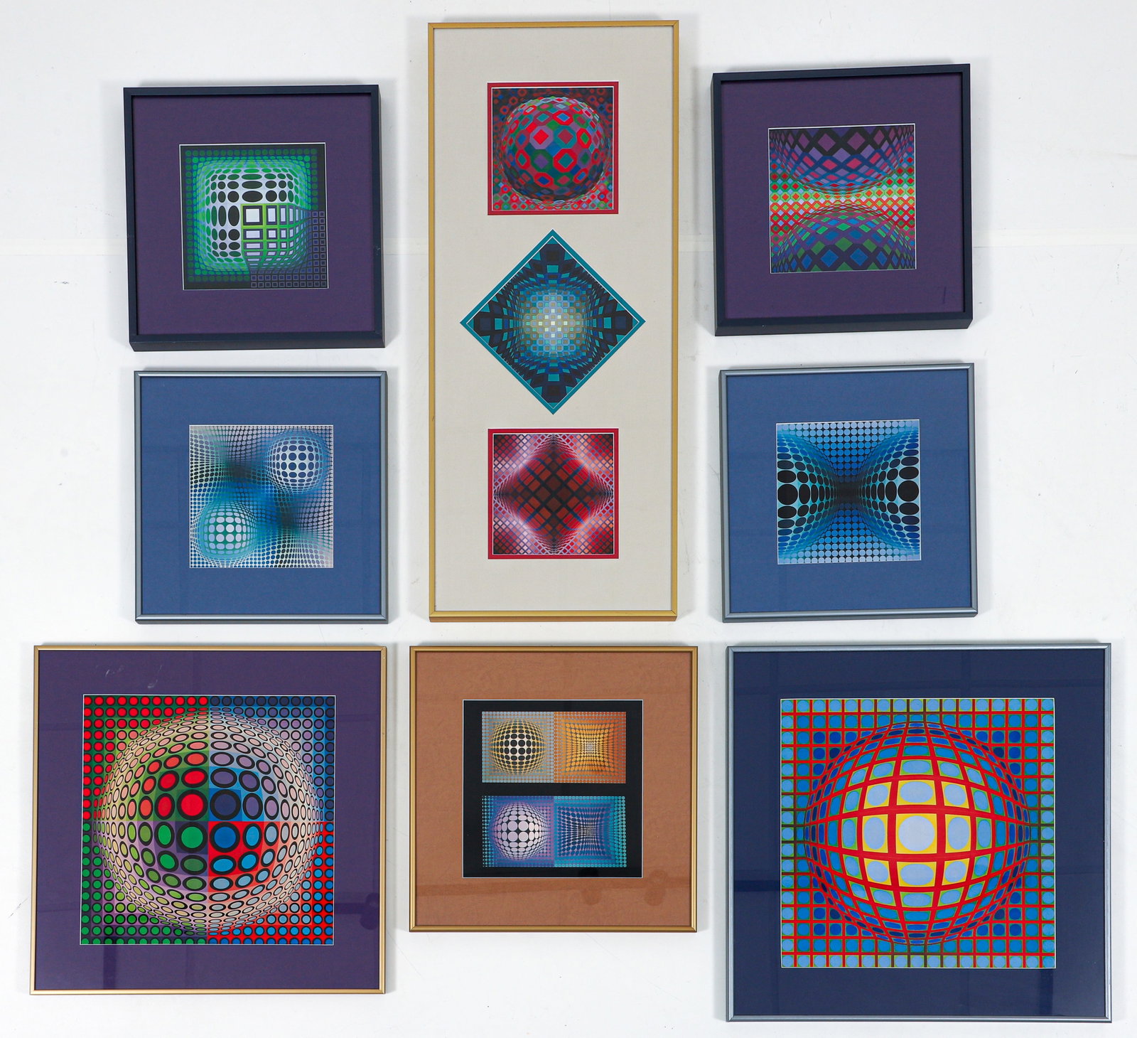 8 framed Victor Vasarely prints (1 of 4)