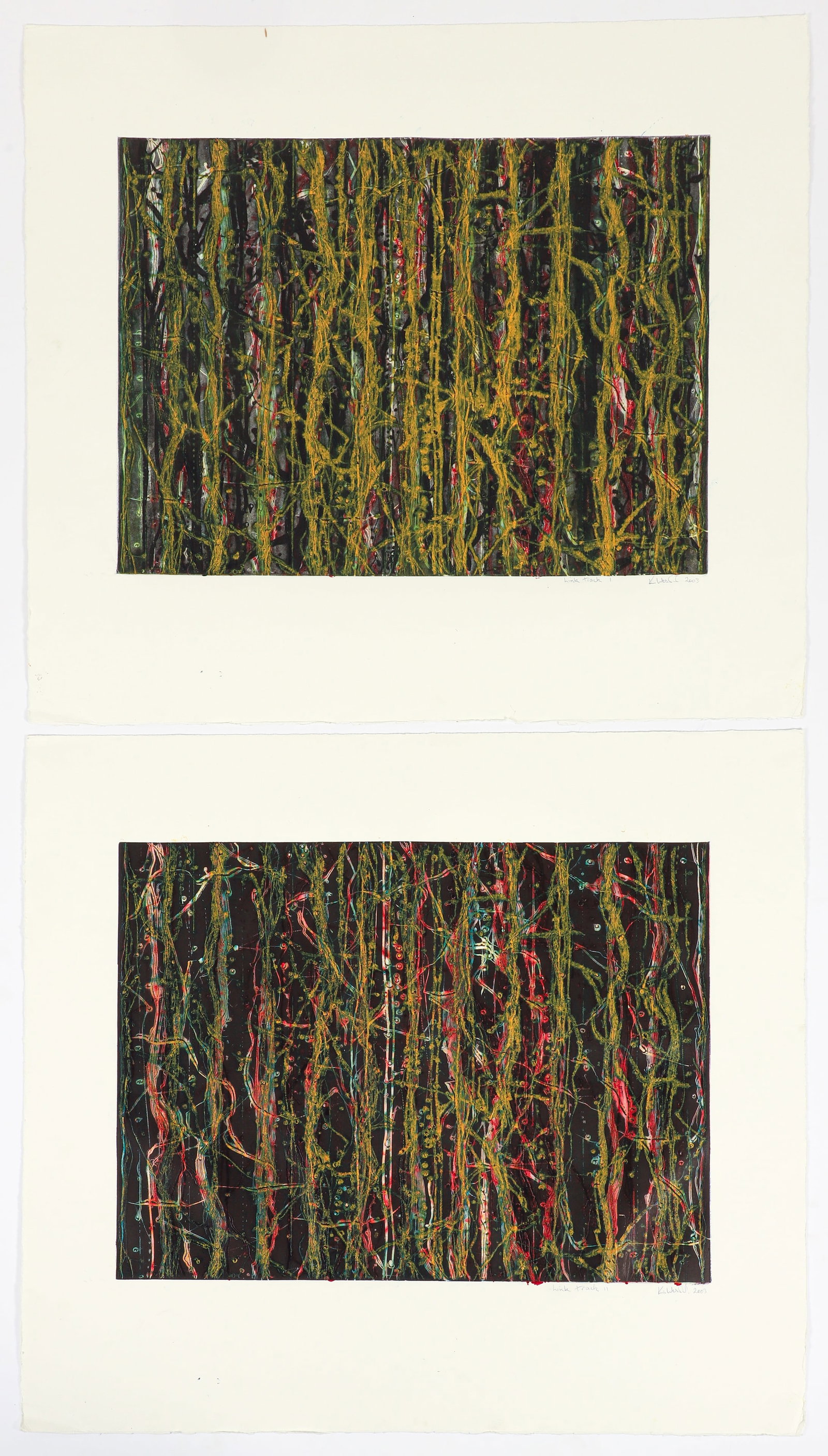 2 Kim Westcott abstract etchings Link Track 1 and II (1 of 5)