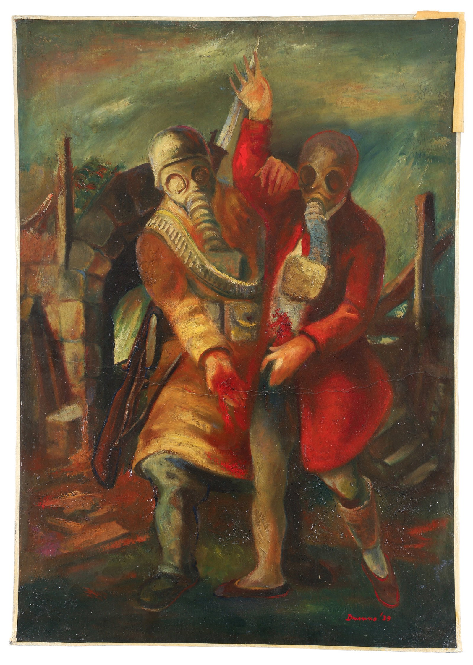Frank Dininno 1939 oil on paperboard War (1 of 3)