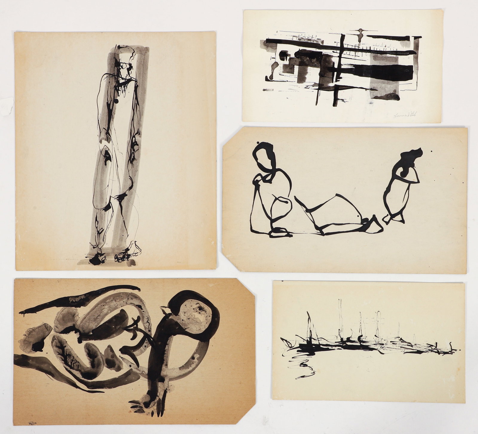 Leonard Lieb Group of Abstract Ink Studies (1 of 4)