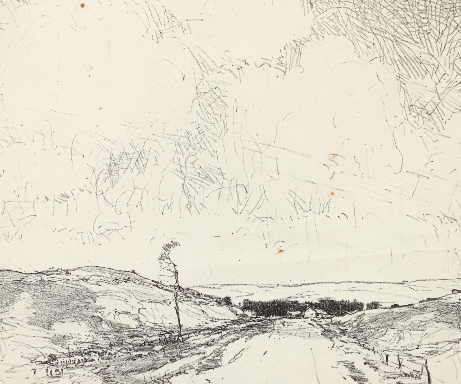 Chauncey Ryder 1925 orig litho The Bradford Road (1 of 3)