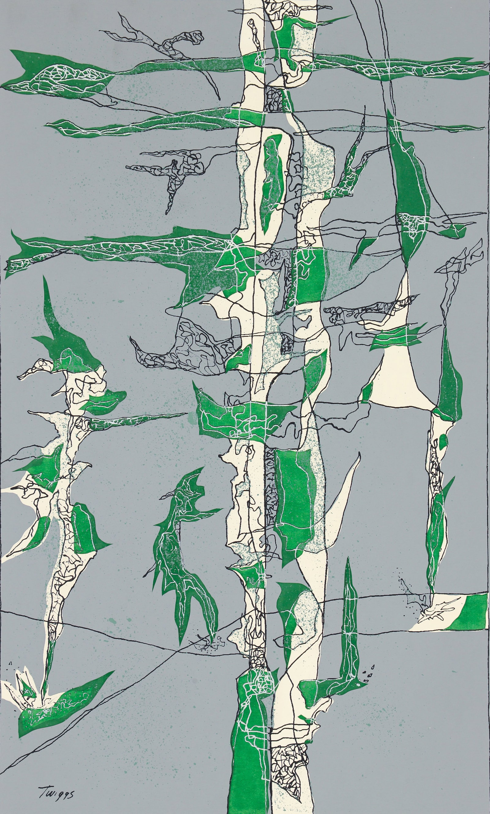 Russell Twiggs stencil print Dance 1950s (1 of 5)