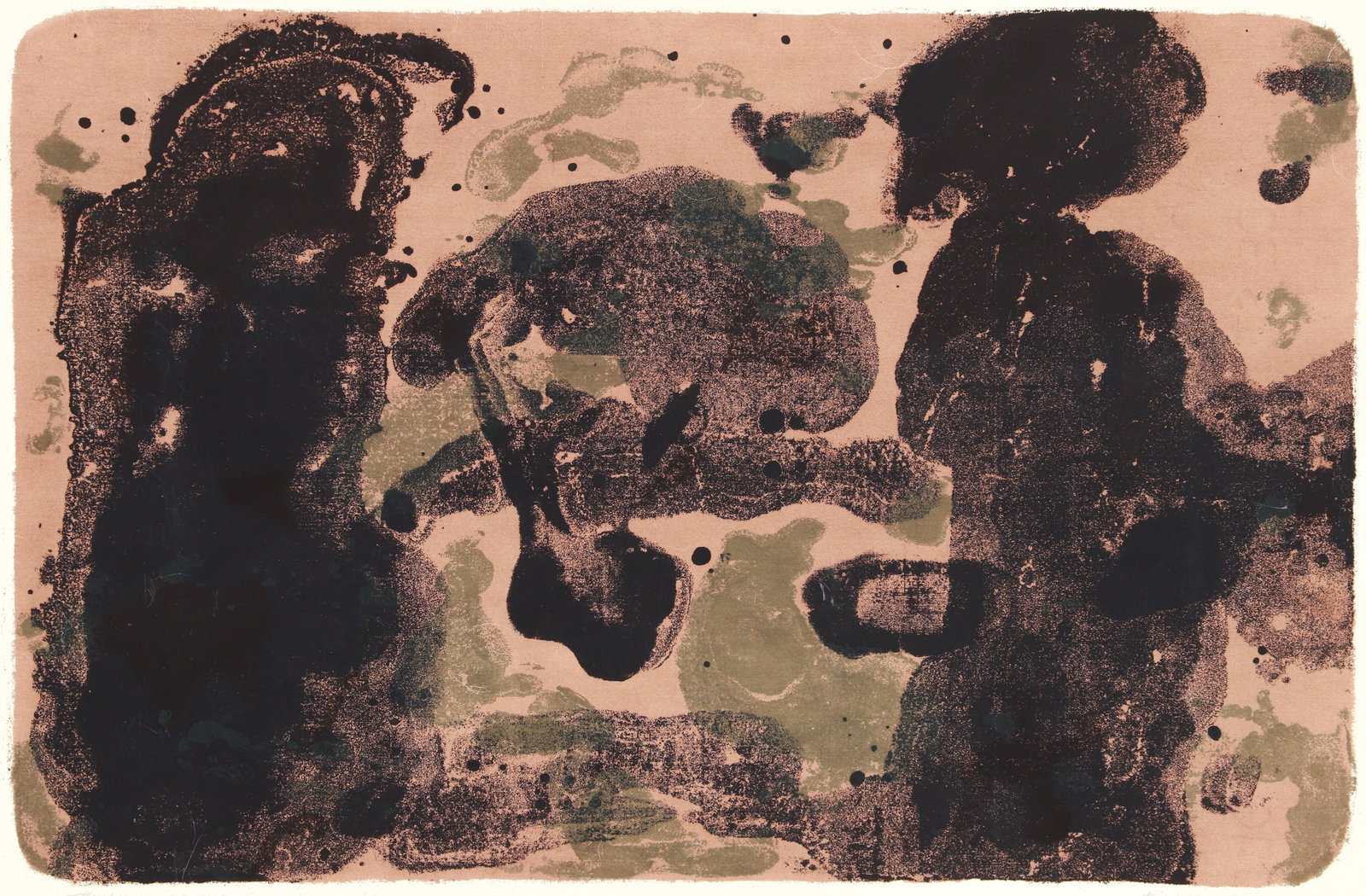 Russell Twiggs stencil print Twilight of The Gods 1950s: Twiggs, Russell Gould (American 1898-1991), Twilight of The Gods #2, mid 1950's , flowed and tusche blotted glue resistant stencil print, 13 x 20 inches, pencil signed, numbered 1/18 from an edition o