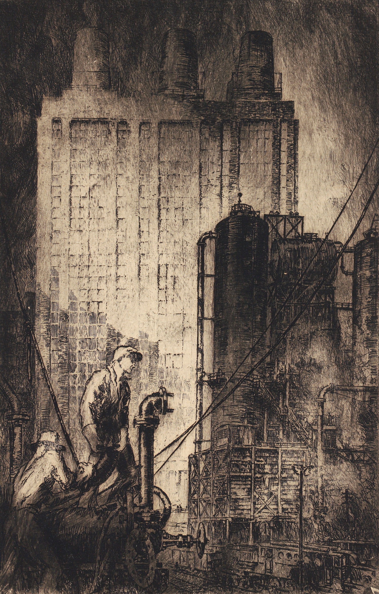 Otto Kuhler Pittsburgh Superstation Signed Etching (1 of 3)