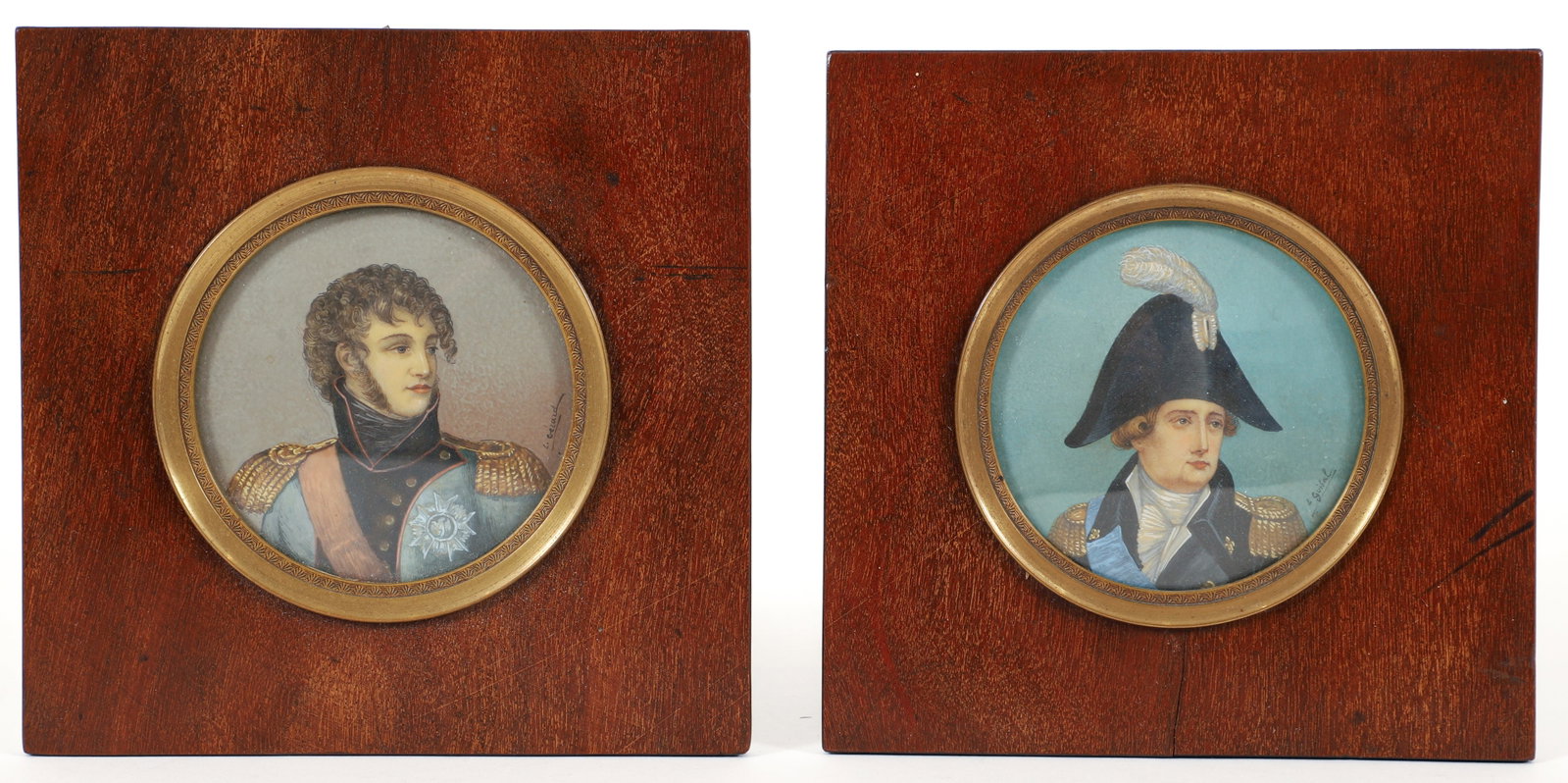 2 Napoleonic painted miniatures in style of Isabey (1 of 4)