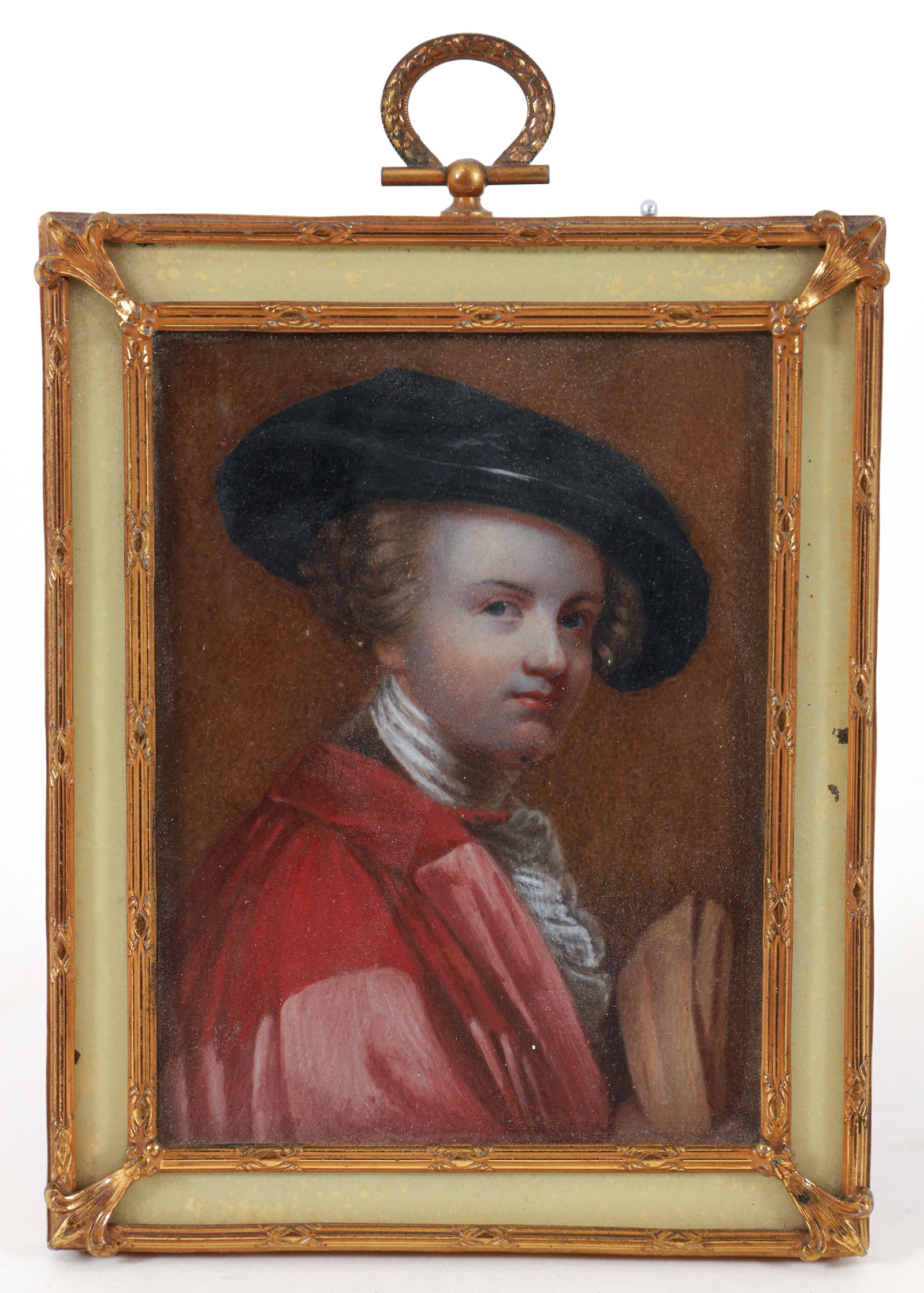 Portrait miniature after F.H. Drouais The Young Art Student (1 of 2)