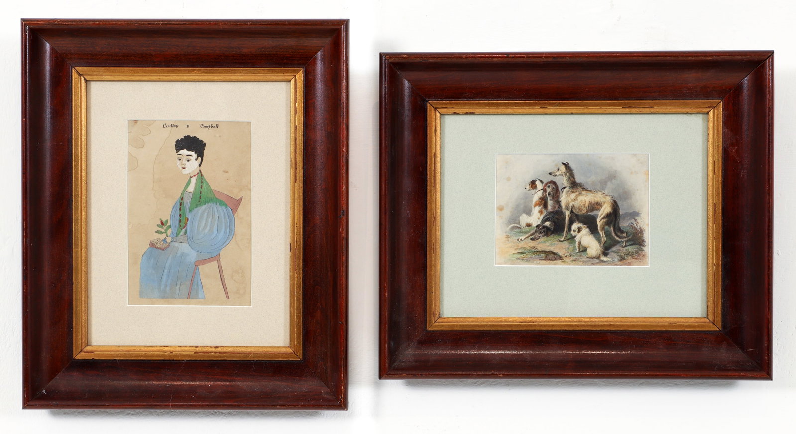 2 Hand Embellished Prints, After Landseer, After Willis (1 of 4)