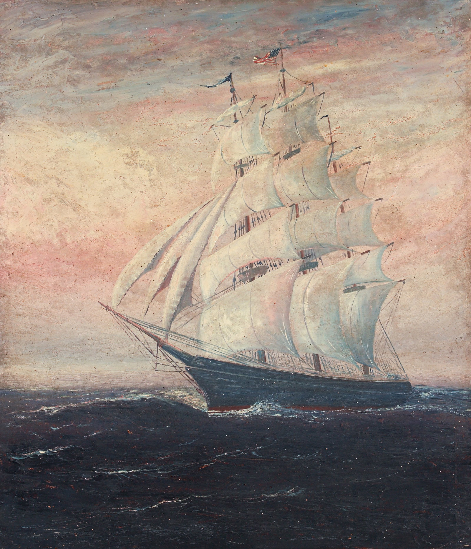 American Schooner on Calm Seas painting (1 of 2)