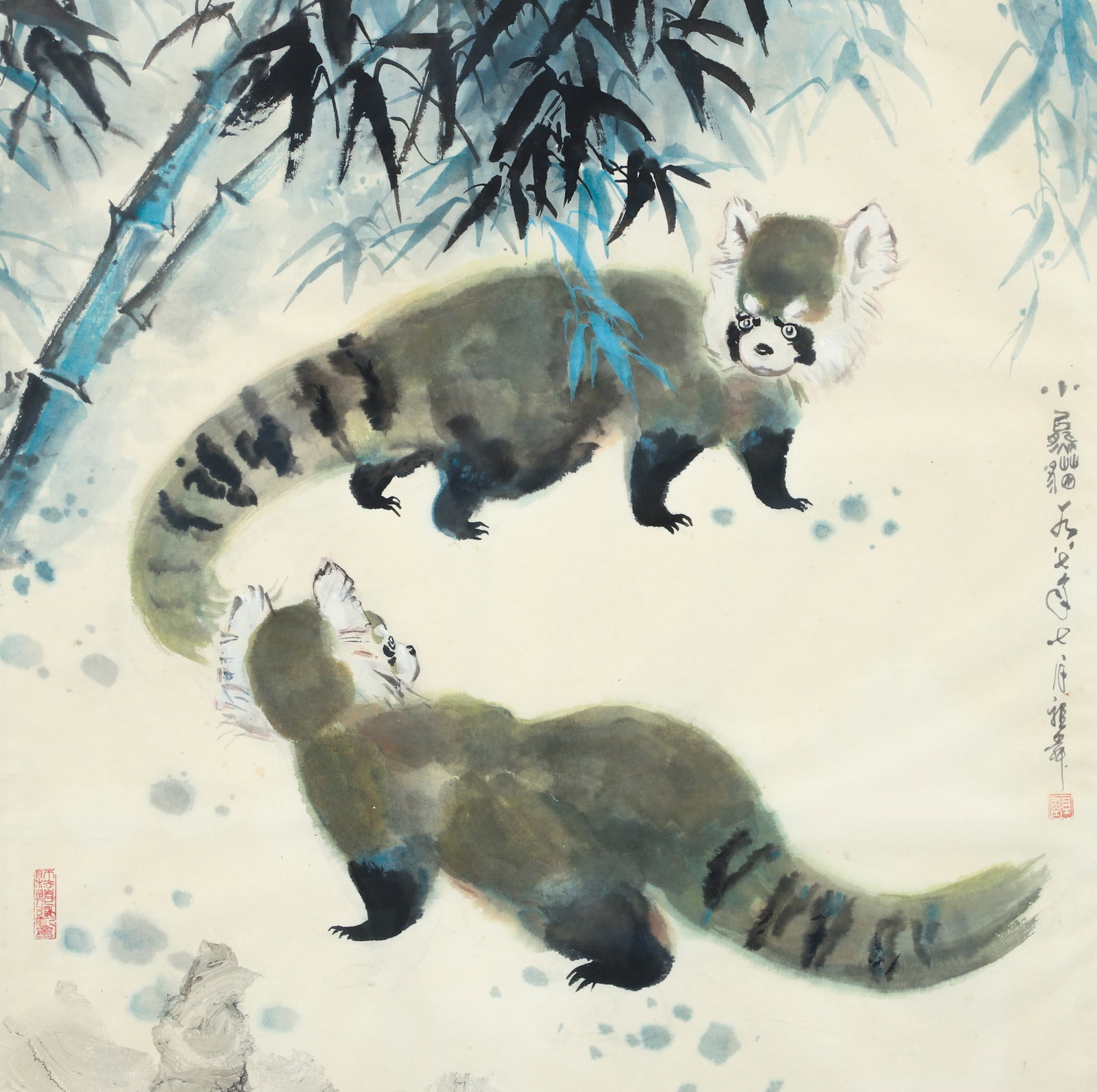 Weizheng Wang Two Small Pandas Work on Paper (1 of 4)