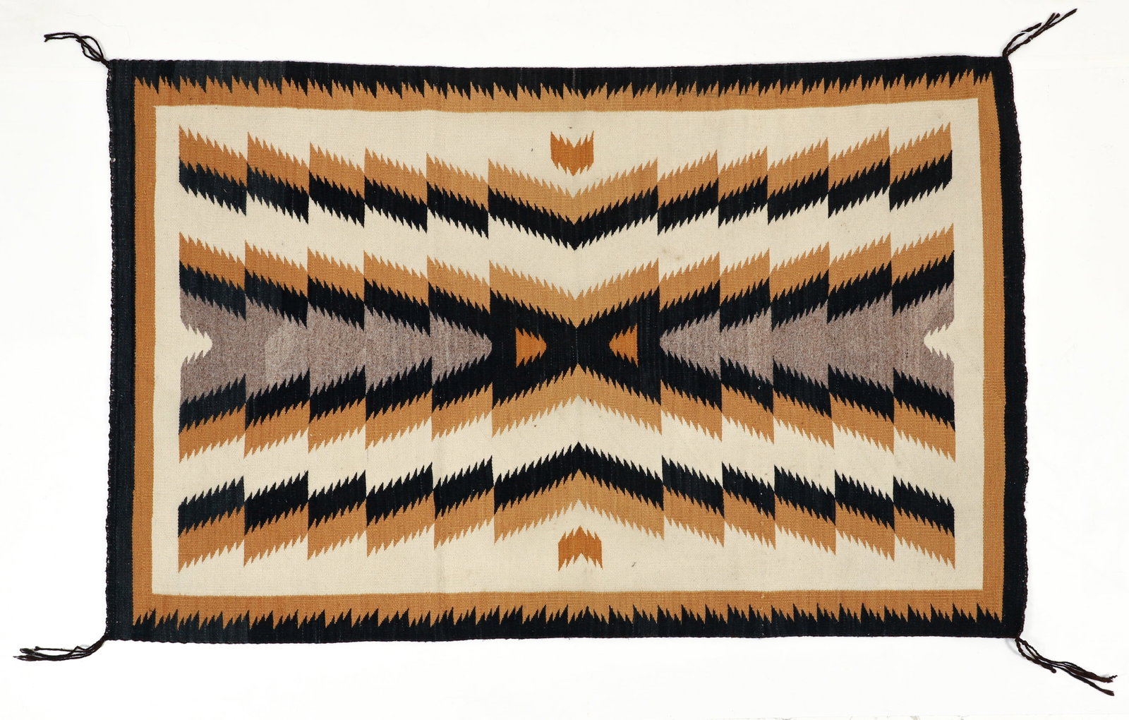 Vintage Navajo Rug in Black, Gold, Grey, and Cream (1 of 4)