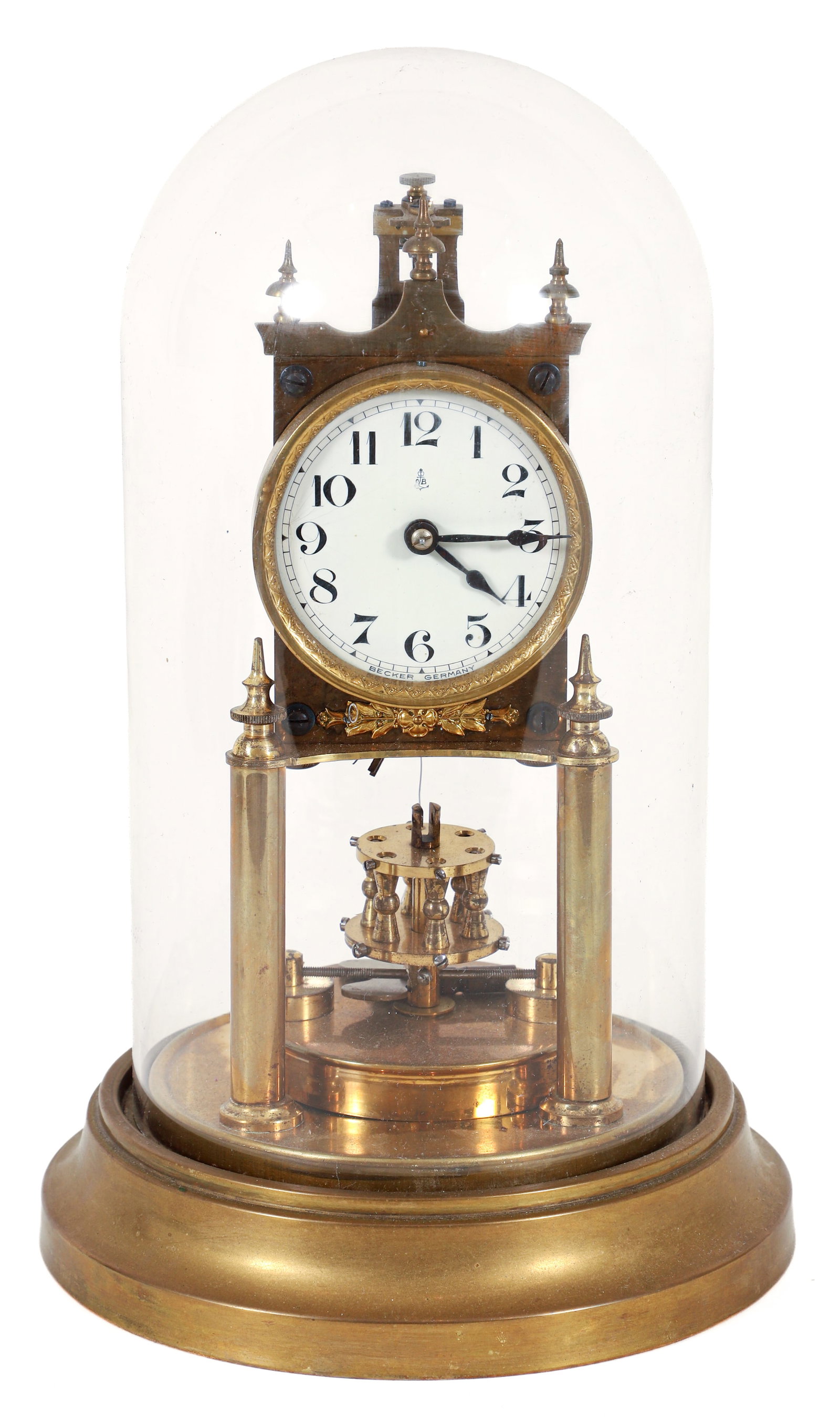 Gustav Becker 400 Day Glass Dome Clock (1 of 5)