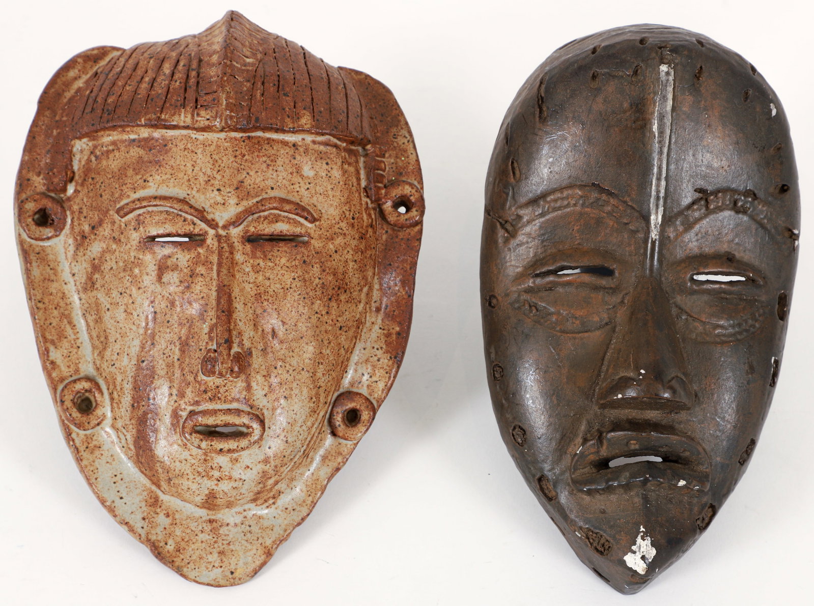 2 Mid to Late 20th Century Masks, Ceramic and Plaster (1 of 4)