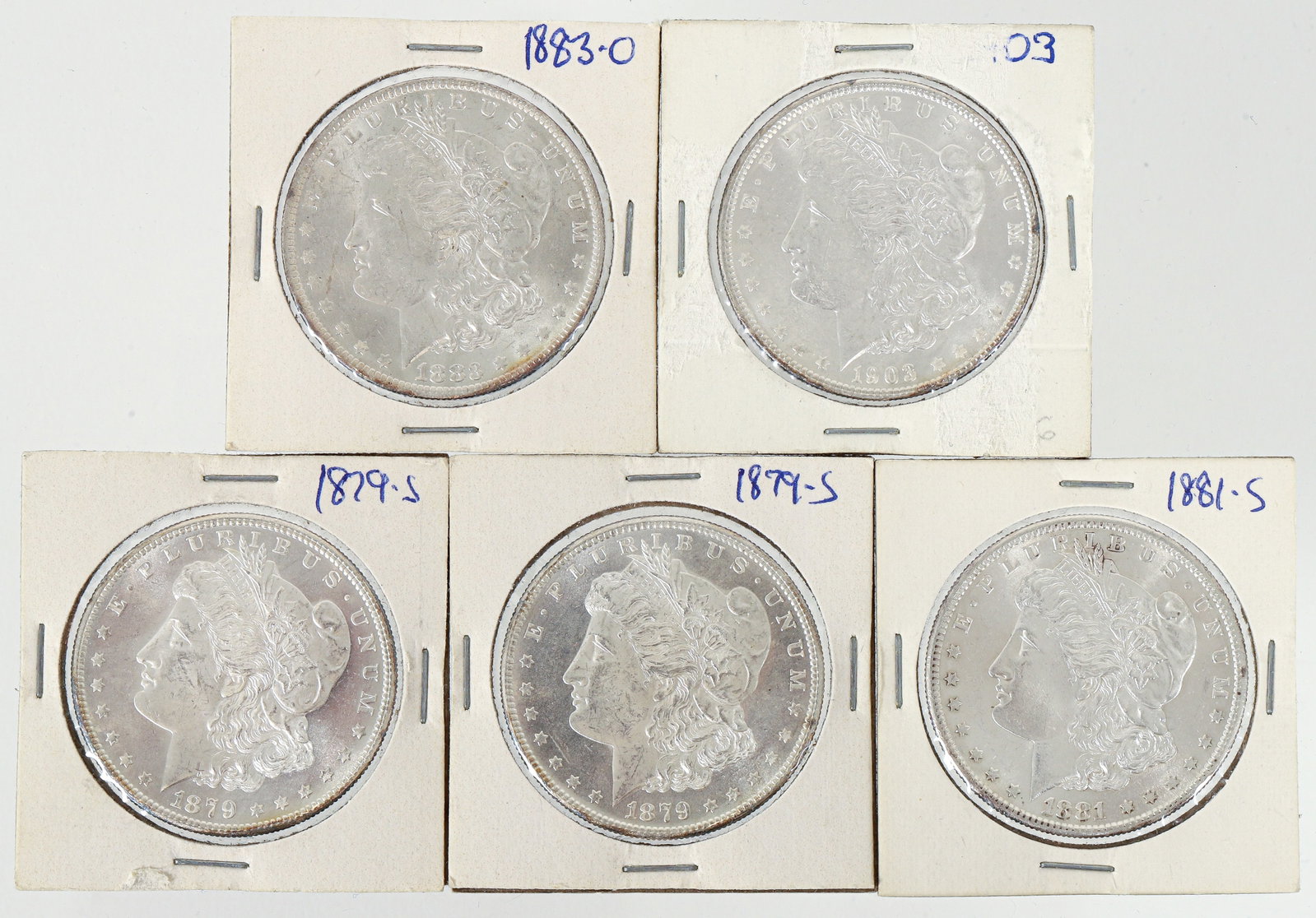 5 High Grade Morgan US Silver Dollar Coins (1 of 4)