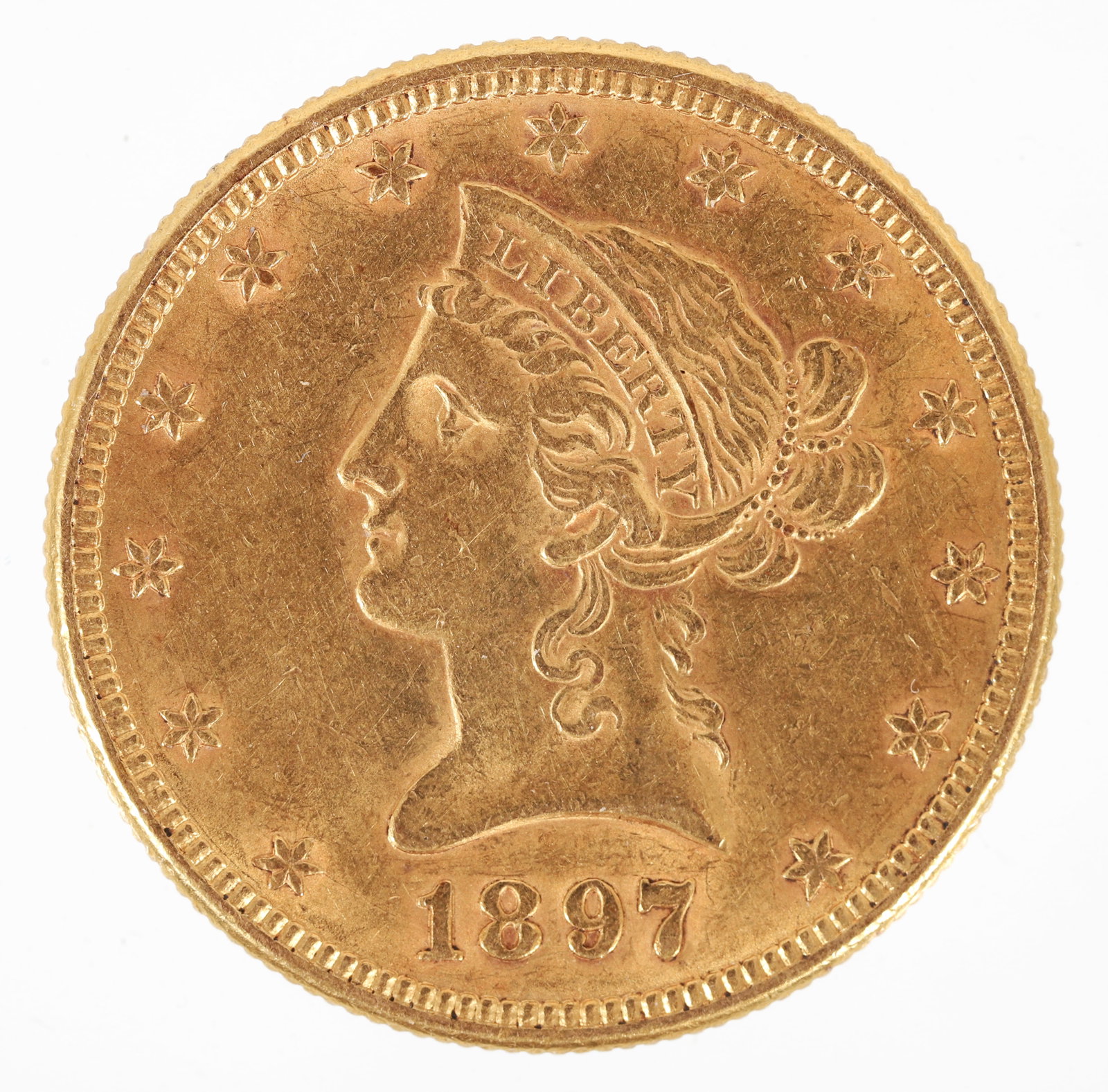 $10 Liberty Gold Coin 1897 with Strong Strike (1 of 2)