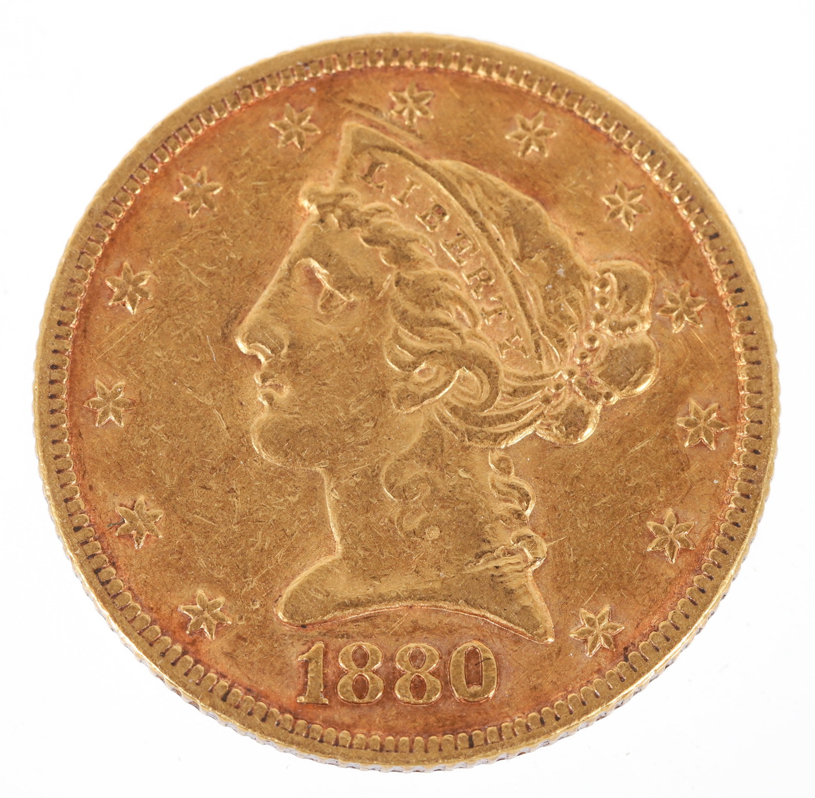 1880 Liberty Head $5 Gold Coin (1 of 2)