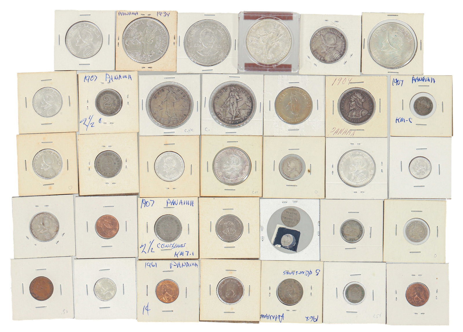 34 Assorted Panamanian Coins, various denominations (1 of 3)